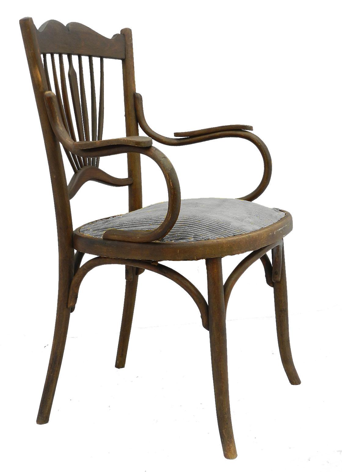 Art Nouveau bentwood armchair, circa 1900-1905
Vienna Secession Thonet style
Price includes restraining and waxing the wood and recovering to fabric of your choice to suit your interior excludes cost of fabric
Good vintage condition sound and