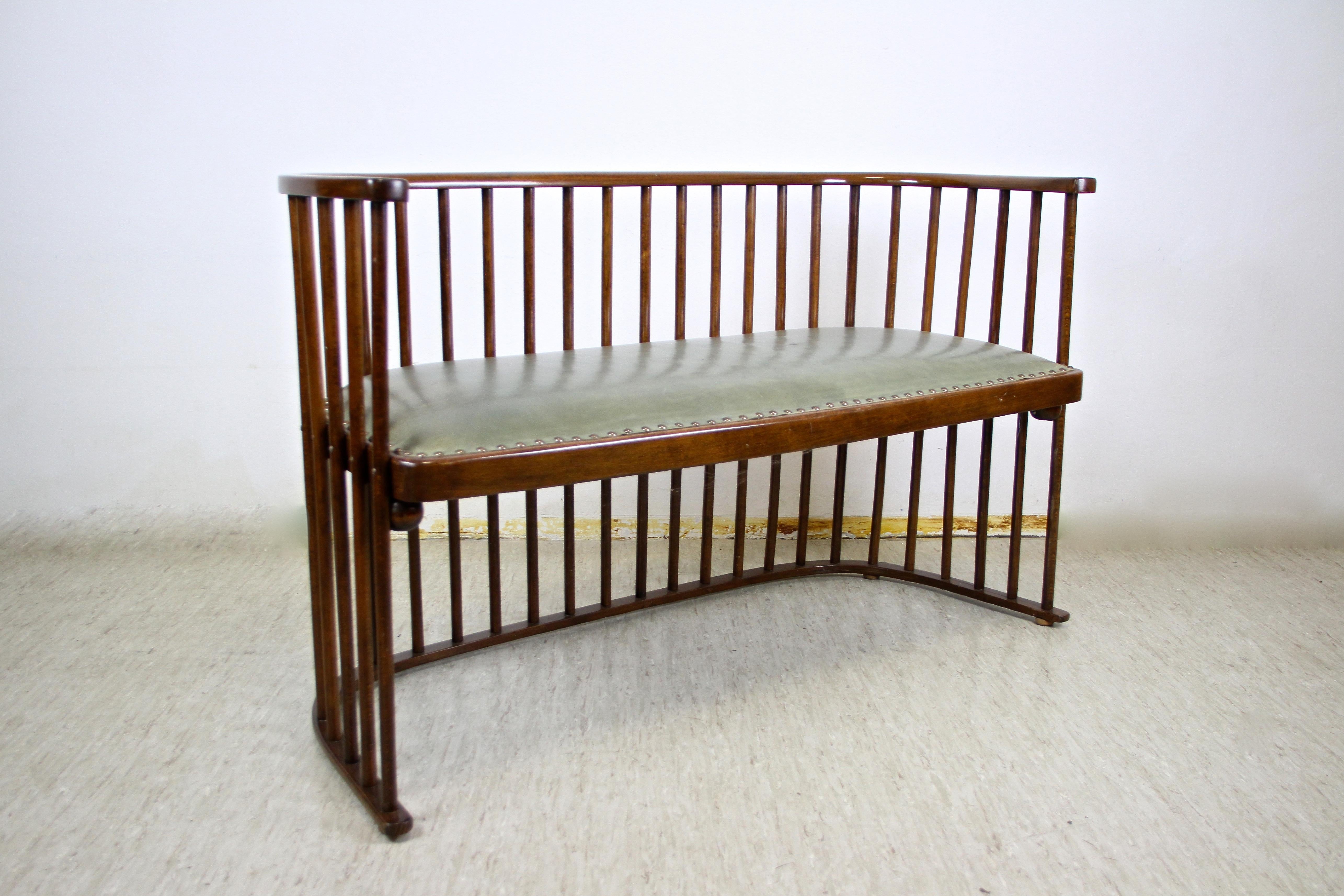 Remarkable bentwood bench designed the famous Austrian architect Josef Hoffmann for the renown company of Jacob & Josef Kohn Vienna. Josef Hoffmann was also the founding member of the world famous 