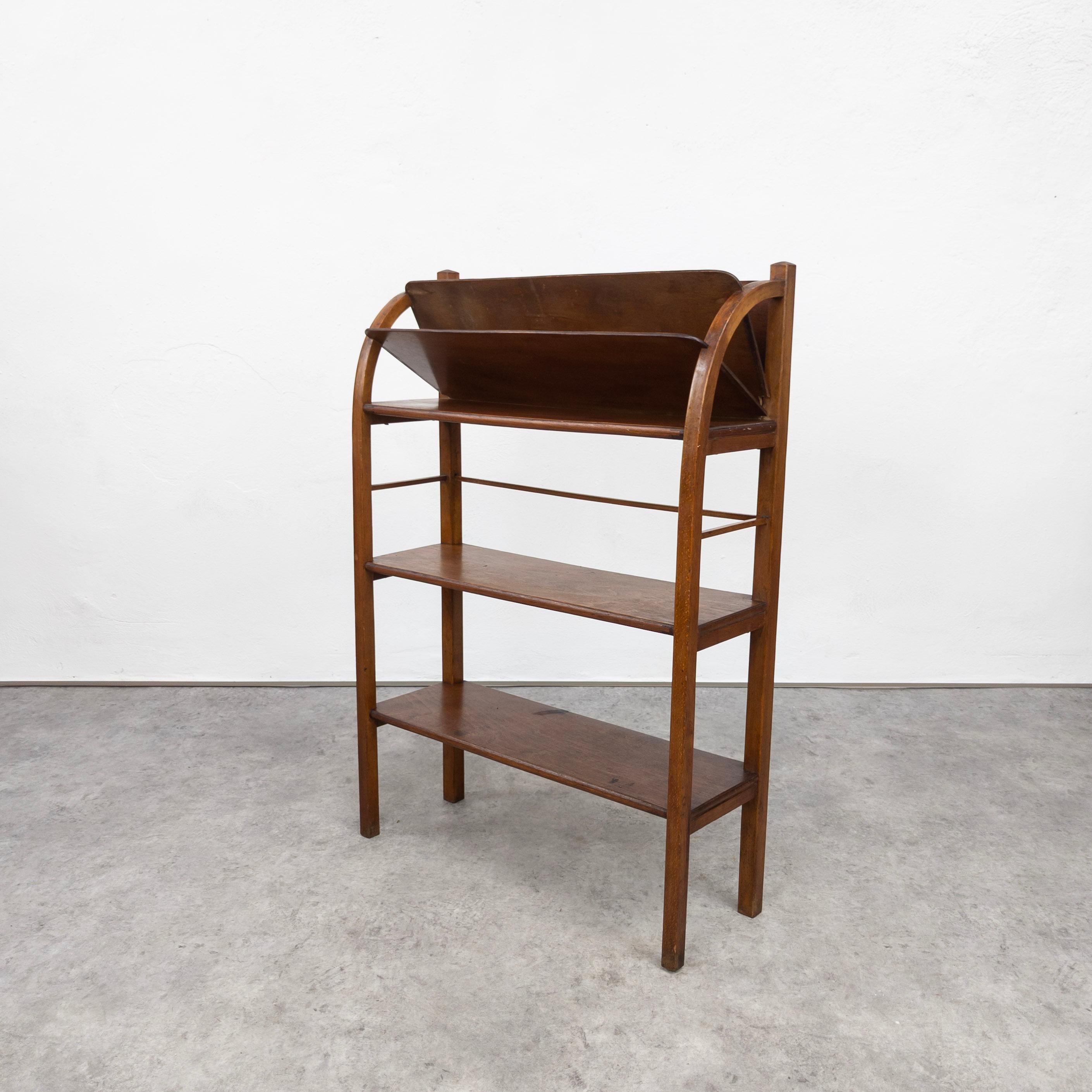 Made of bent beech and plywood. Manufactured by Fishel company in former Czechoslovakia during 1920's. In very good vintage condition with some traces of wear and age. Beautiful patina. Dimensions: height 95 cm, width 65 cm, depth 25 cm.