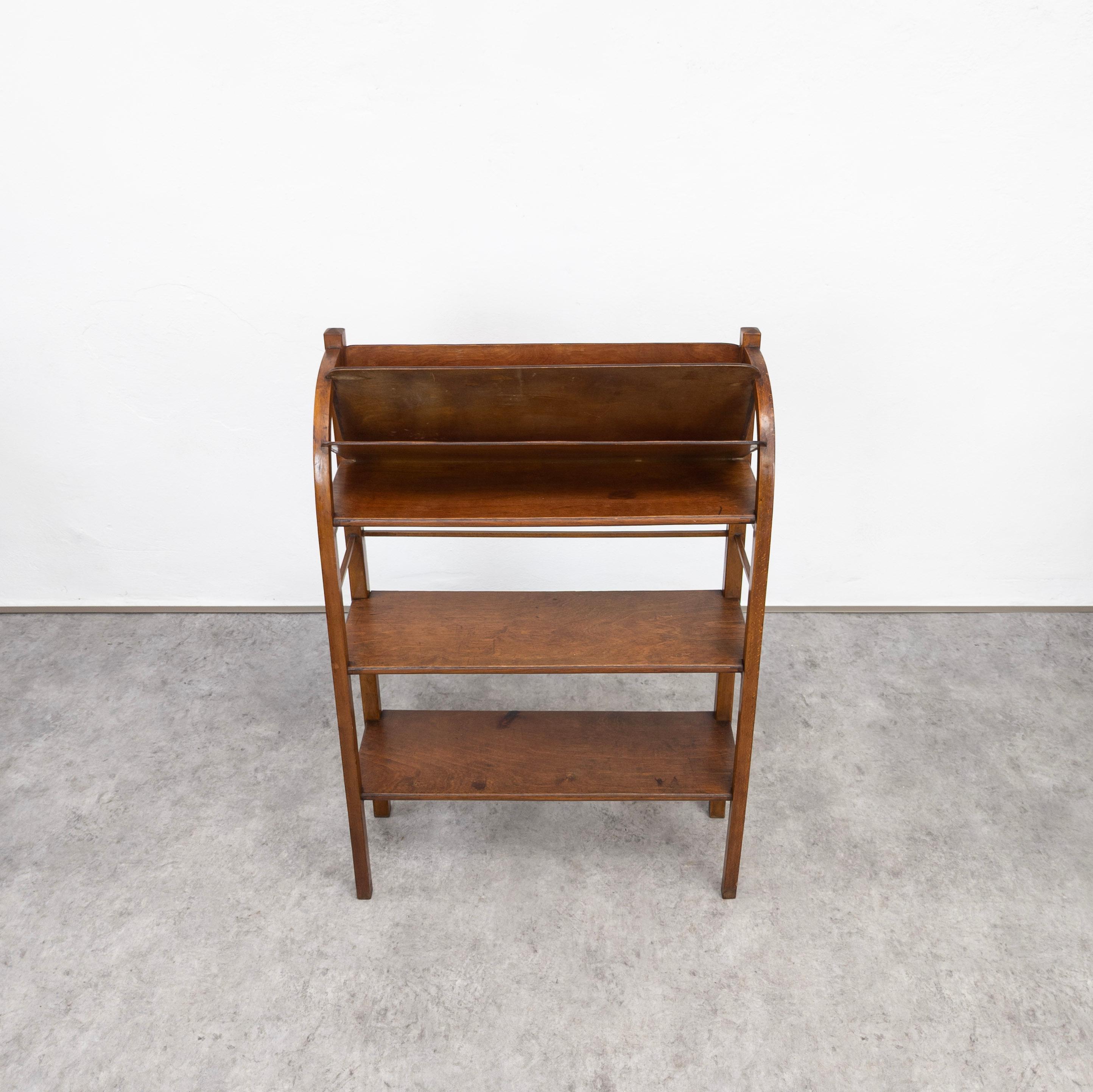 Beech Art Nouveau Bentwood Bookshelf from Fischel