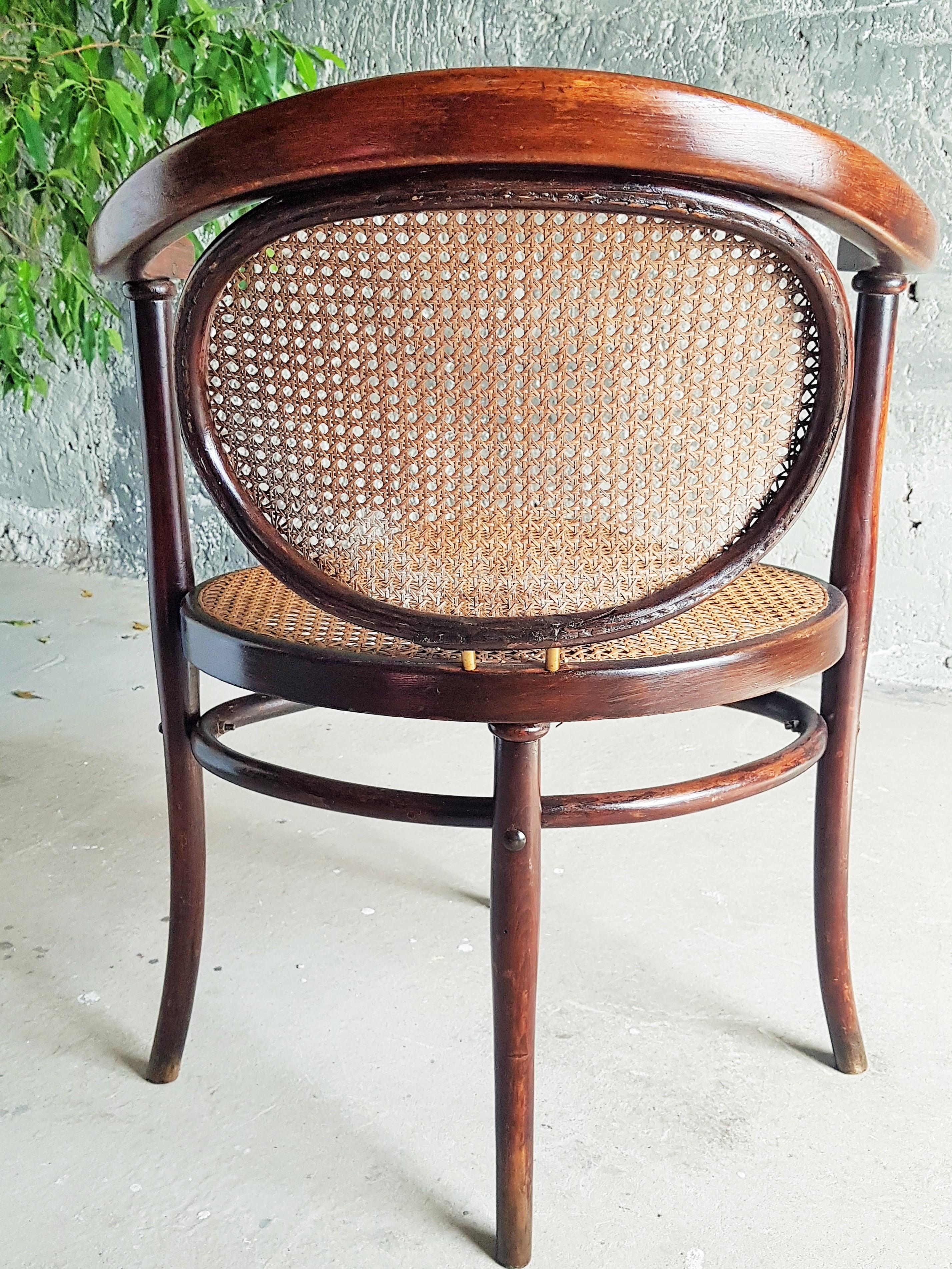 Art Nouveau Bentwood Braid Desk Chair by Thonet, Austria 1900 12