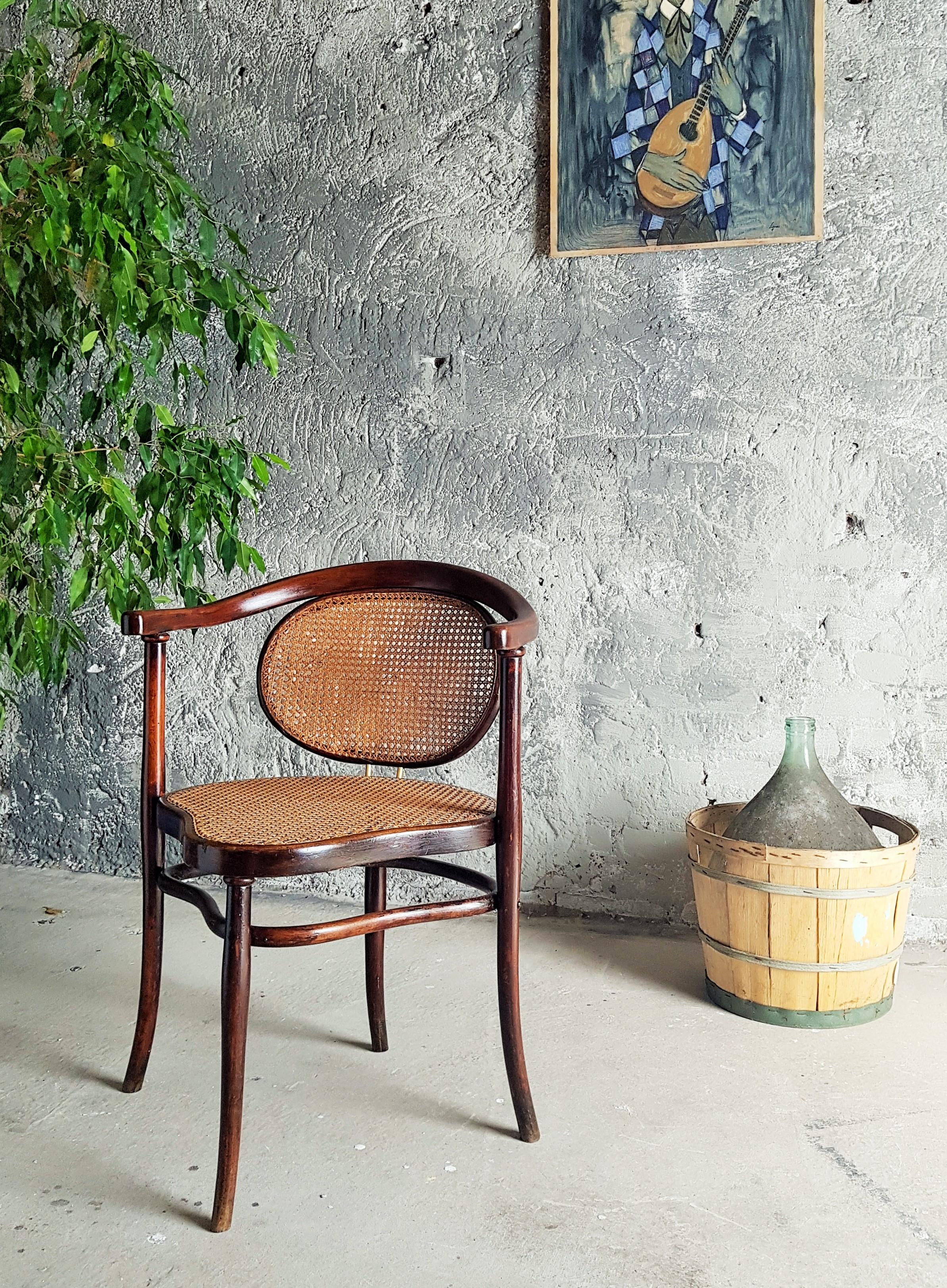 Art Nouveau Bentwood Braid Desk Chair by Thonet, Austria 1900 2