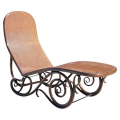 Jugendstil-Liegestuhl aus gebogenem Holz von Michael Thonet, Wien, CIRCA 1900