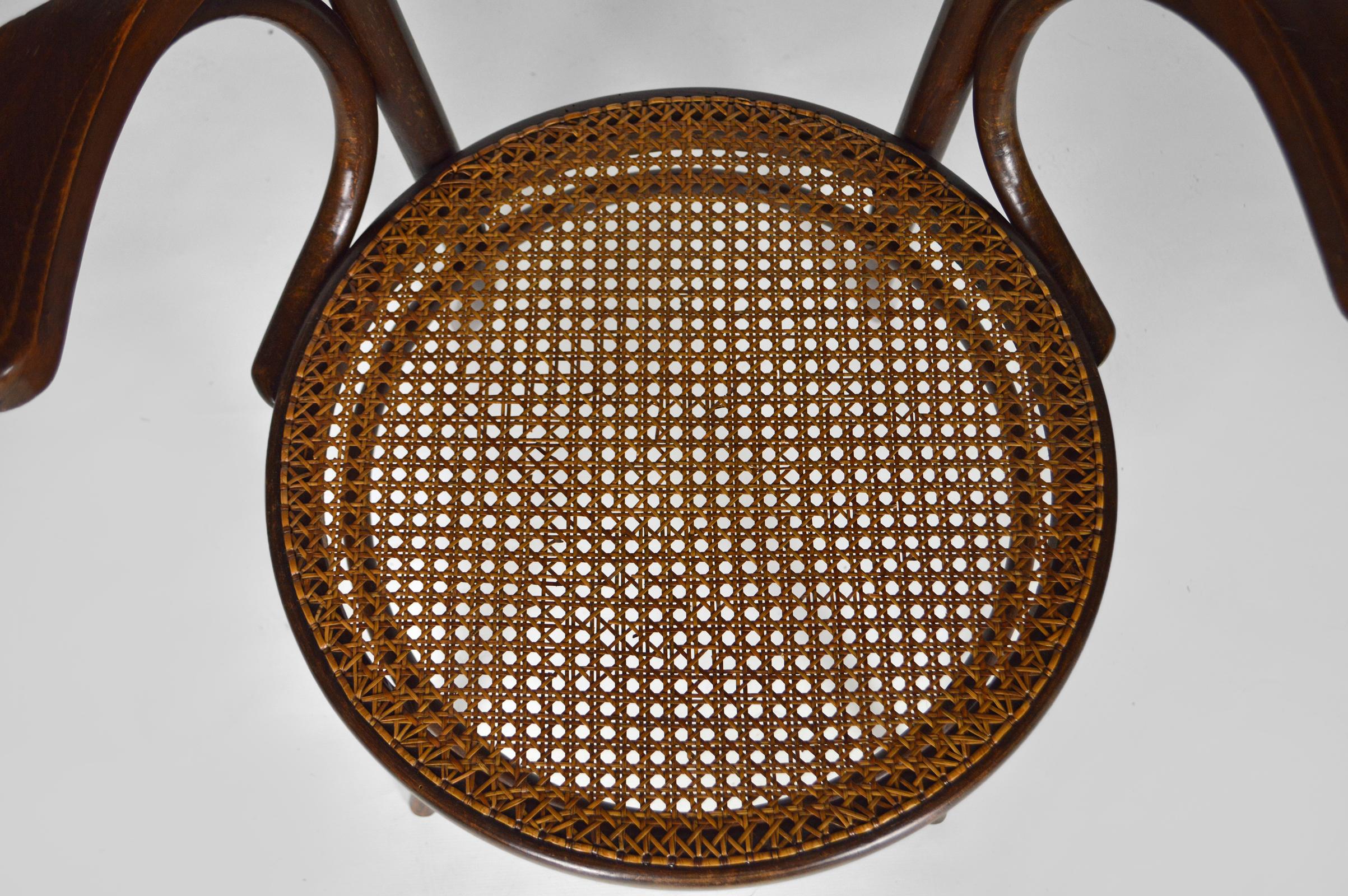 Schreibtischsessel aus Bugholz im Art nouveau-Stil von Fischel, um 1900 im Angebot 4
