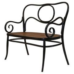 Art Nouveau Bentwood Ebonised Bench Circa 1900