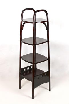 Art Nouveau Bentwood Etagere/ Pedestal/ Plant Stand by Thonet, AT, ca. 1906