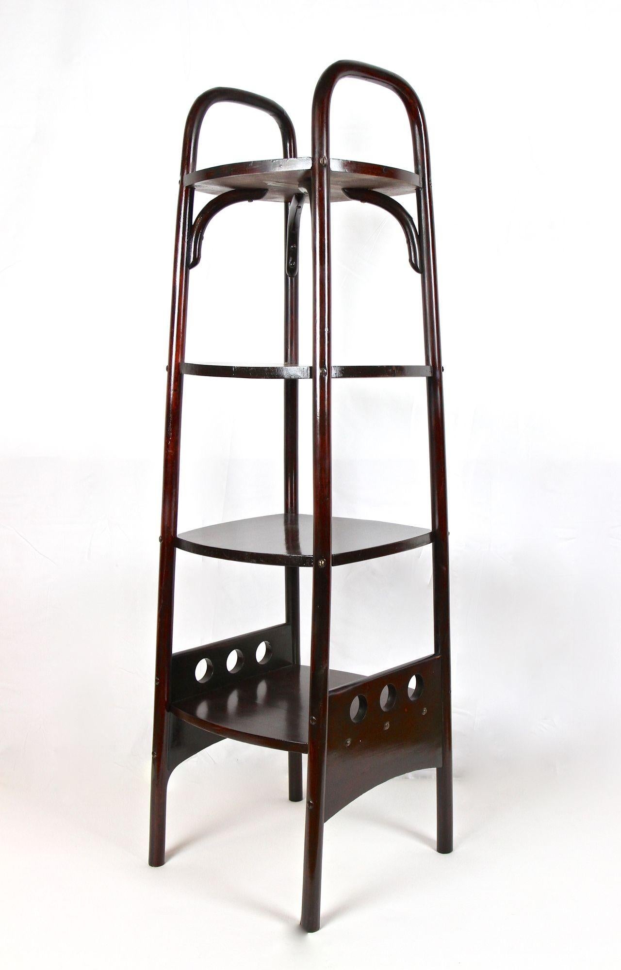 Art Nouveau Bentwood Etagere/ Pedestal/ Plant Stand by Thonet, AT, ca. 1906 4
