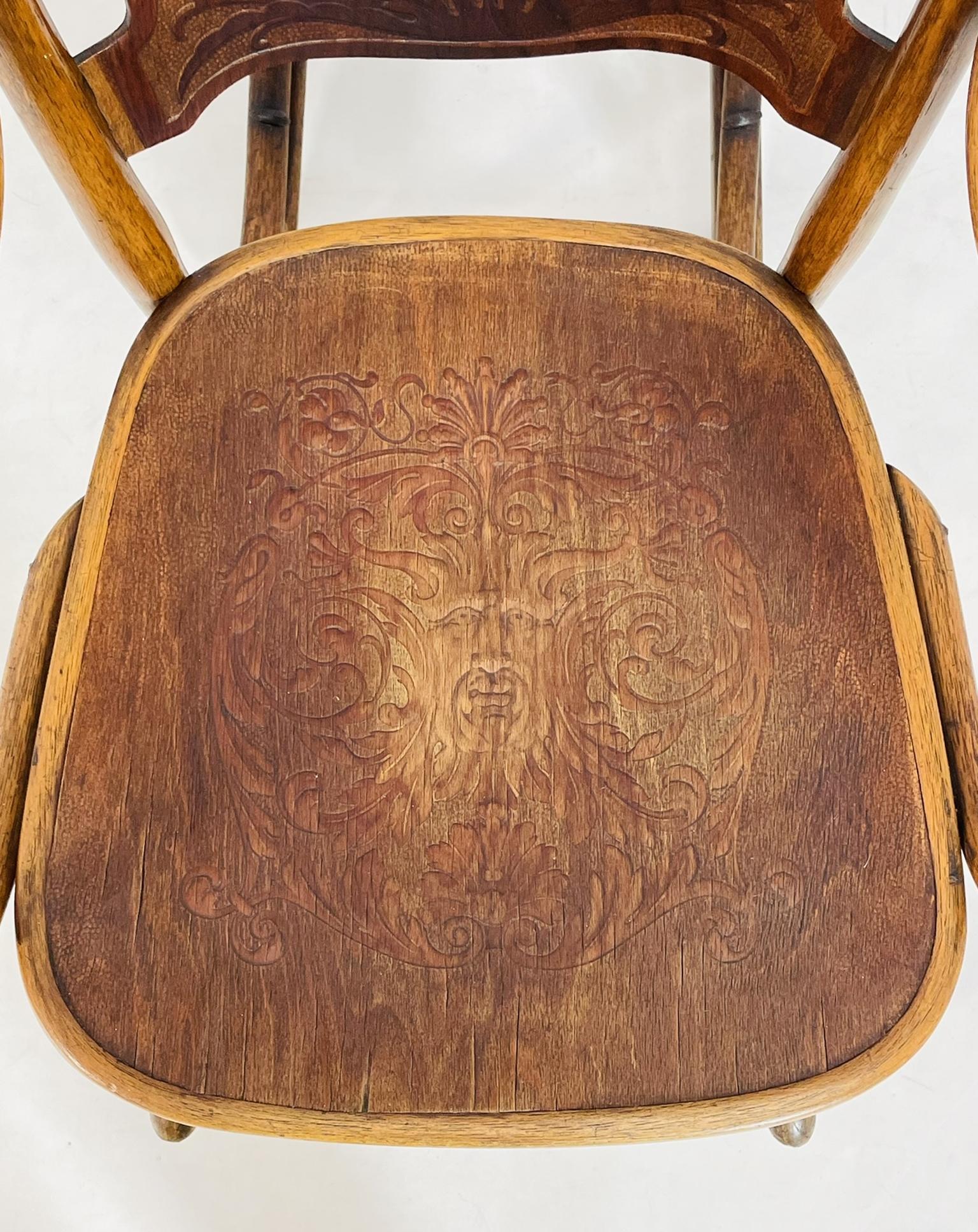 Art Nouveau Bentwood Rocking Chair by Jacob & Josef Kohn, Wien. Austria 1911 For Sale 4