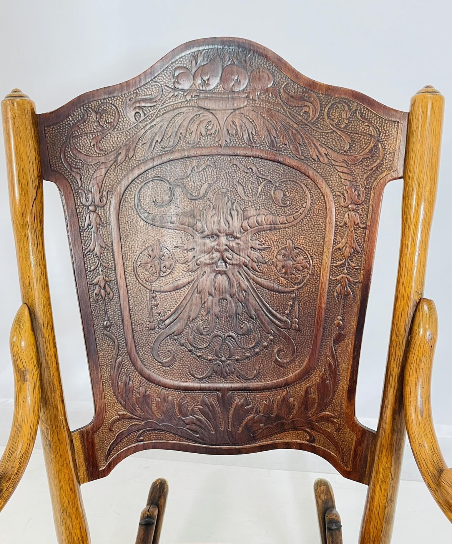Art Nouveau Bentwood Rocking Chair by Jacob & Josef Kohn, Wien. Austria 1911 For Sale 5