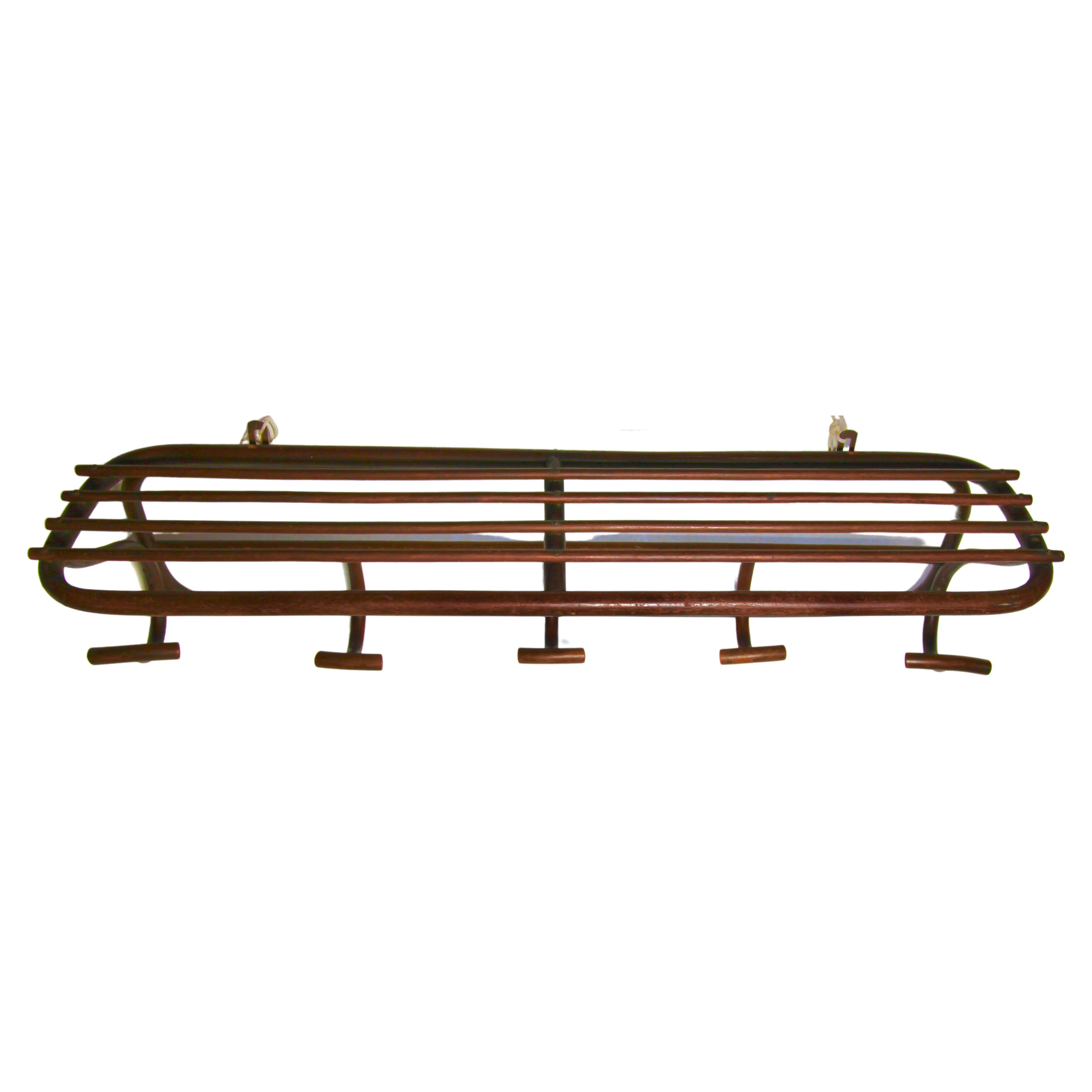 Art Nouveau bentwood wall coat rack attributed to Thonet, Vienna, 

Viennese wall hanger Thonet was included in the production program of the company Gebrüder Thonet around the Year 1879. Original 'Thonet'
Very rare and interesting finish,