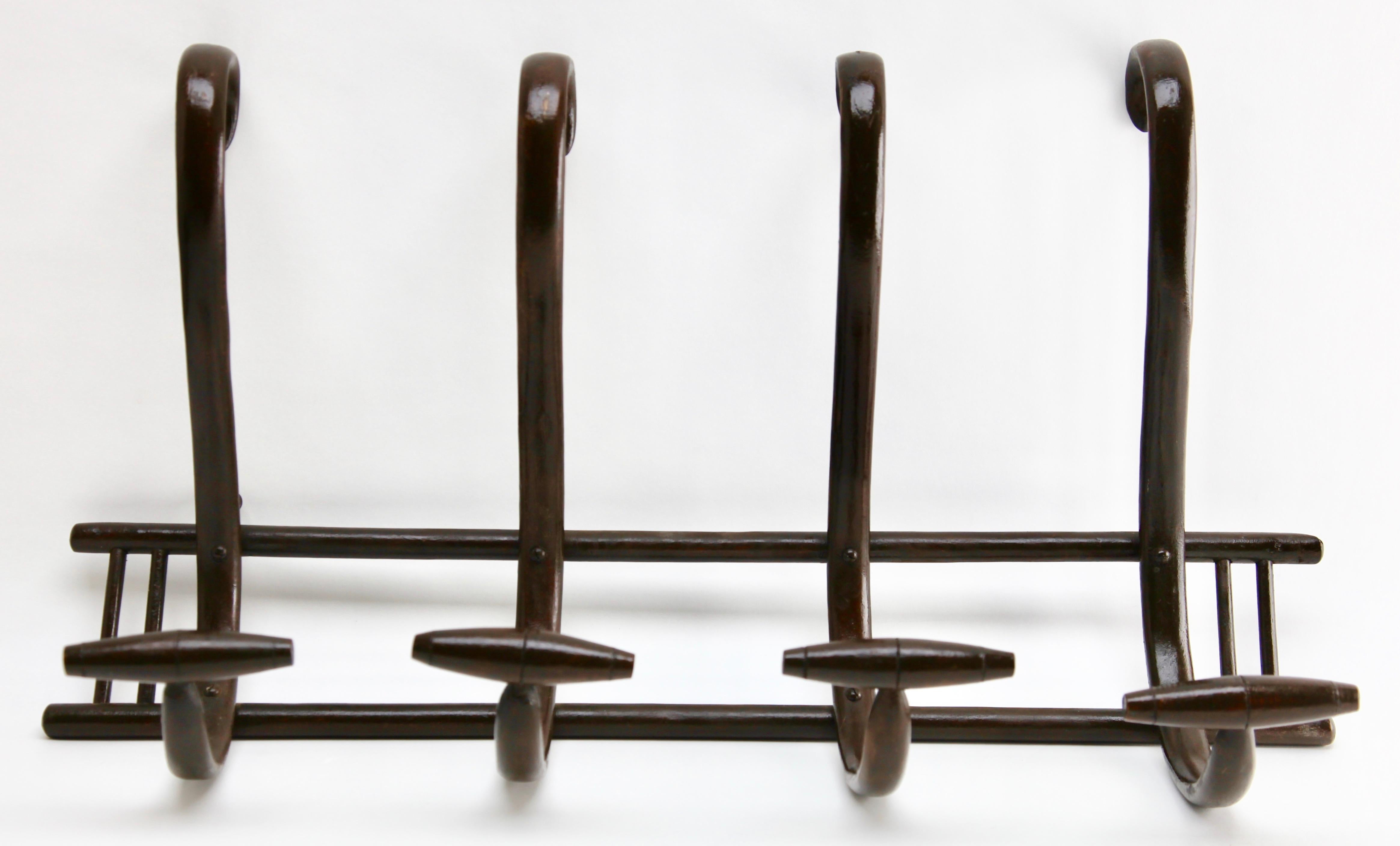 Austrian Art Nouveau Bentwood Wall Coat Rack Thonet, Vienna, 1879-1887