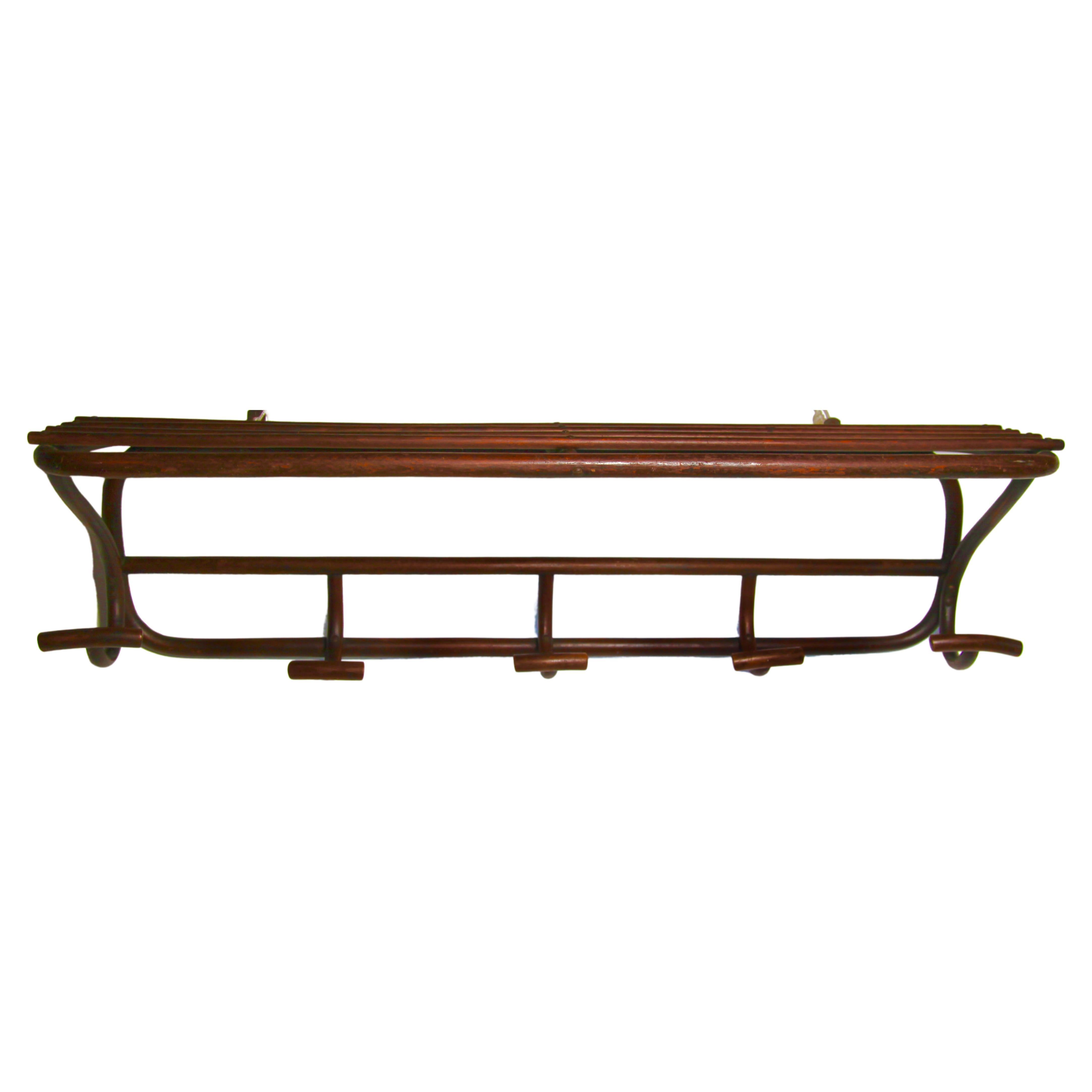 Austrian Art Nouveau Bentwood Wall Coat Rack Thonet Vienna, 1879-1887 For Sale