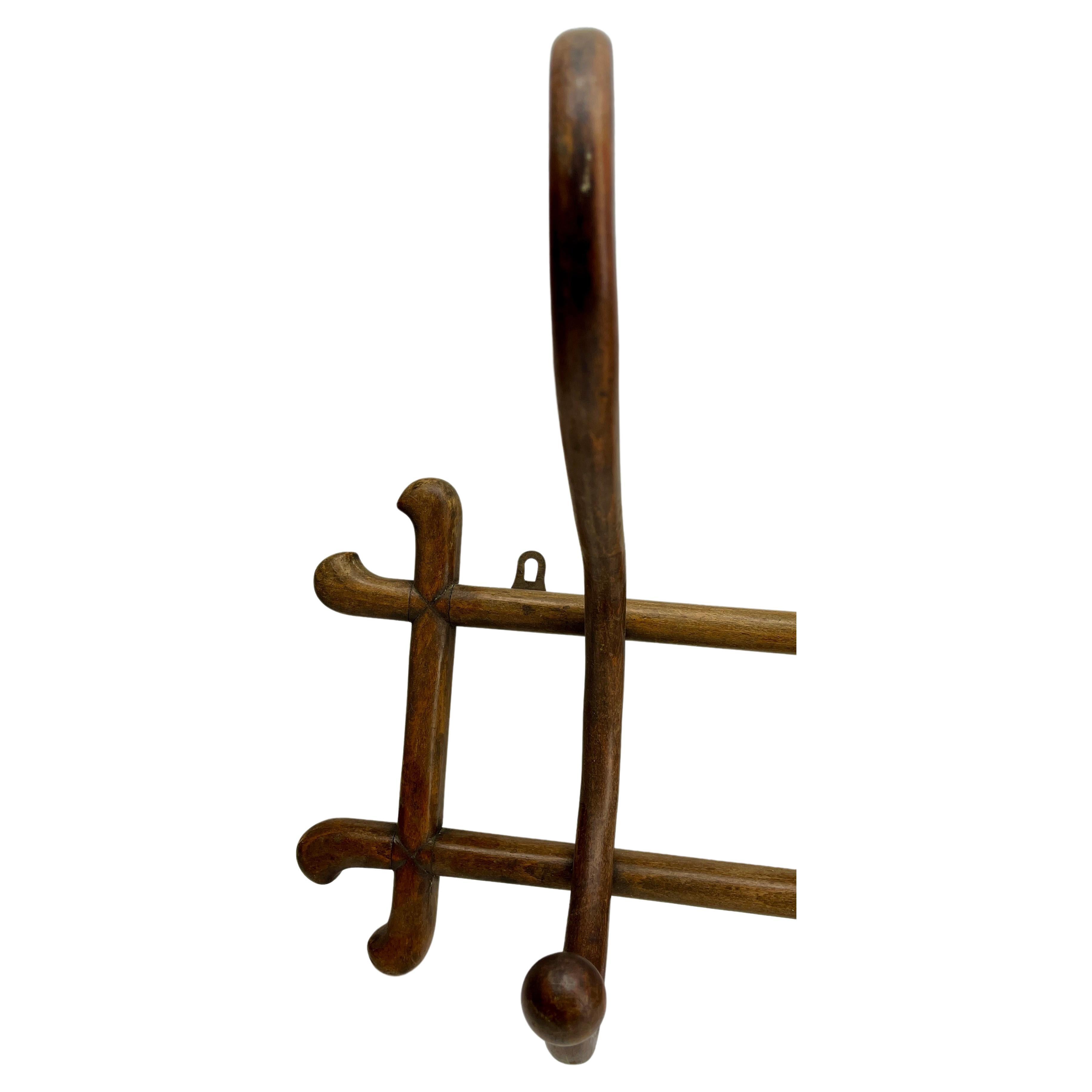 Austriaco Appendiabiti da parete in legno di Bentwood Art Nouveau Thonet Vienna, 1879-1887 in vendita