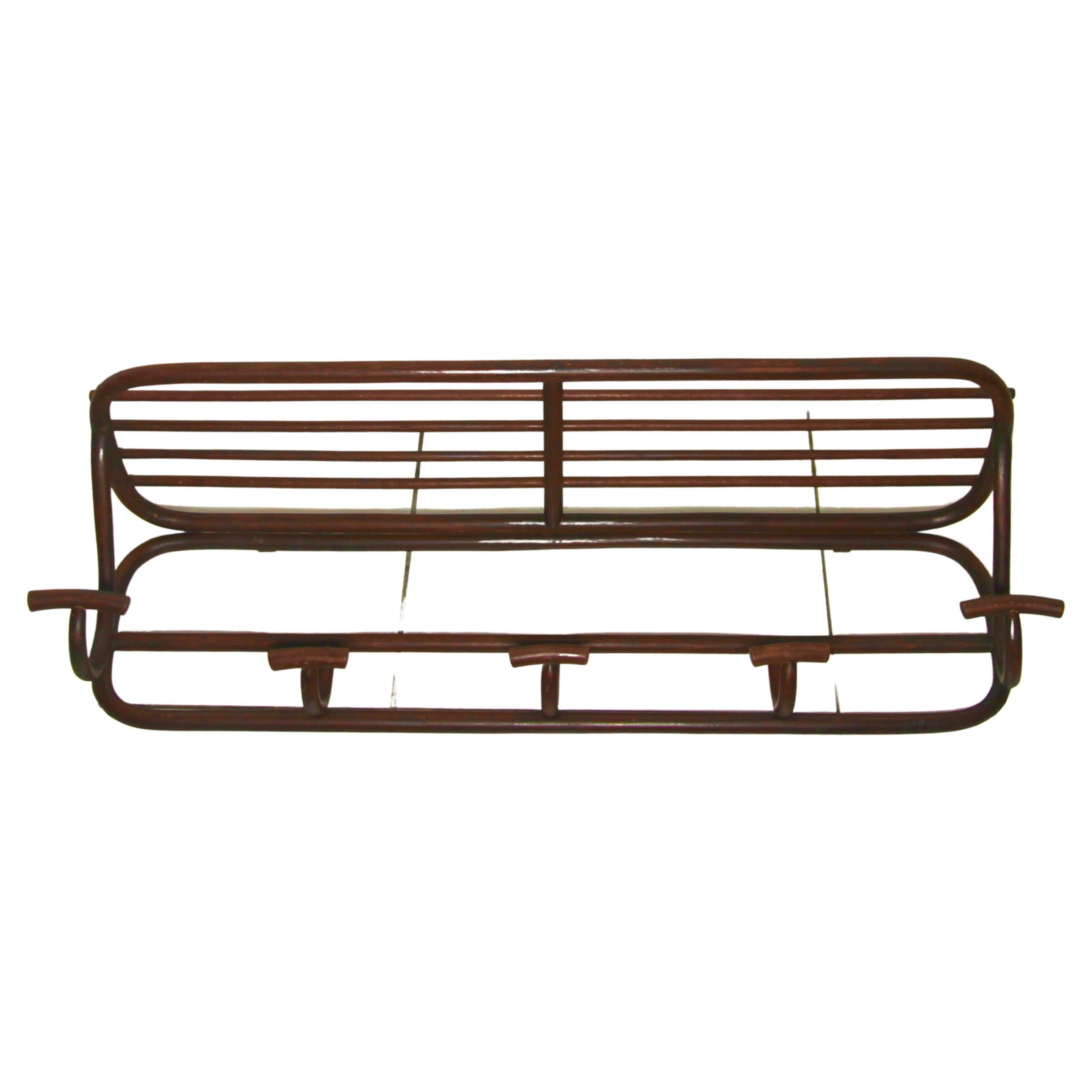 Hand-Crafted Art Nouveau Bentwood Wall Coat Rack Thonet Vienna, 1879-1887 For Sale