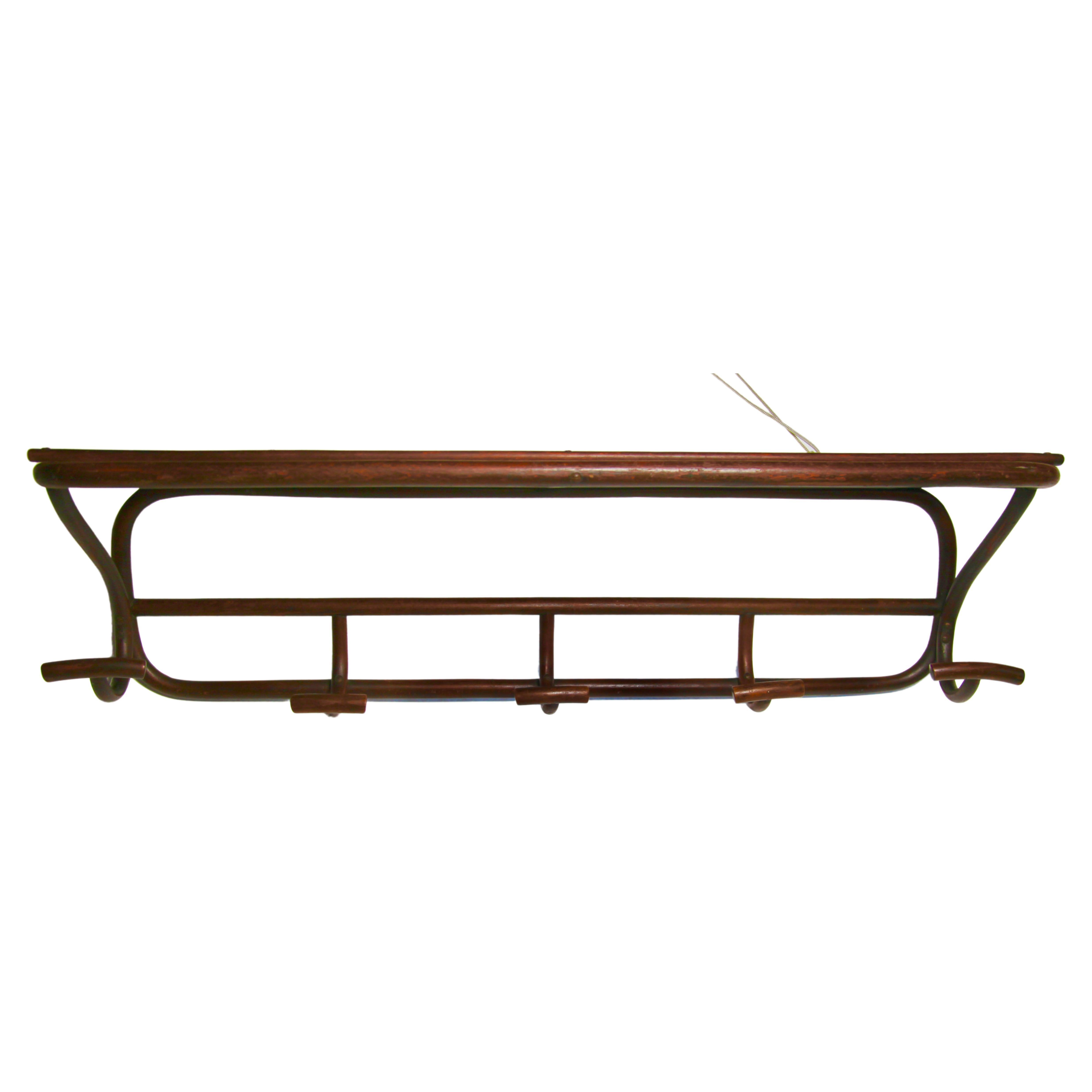 Beech Art Nouveau Bentwood Wall Coat Rack Thonet Vienna, 1879-1887 For Sale