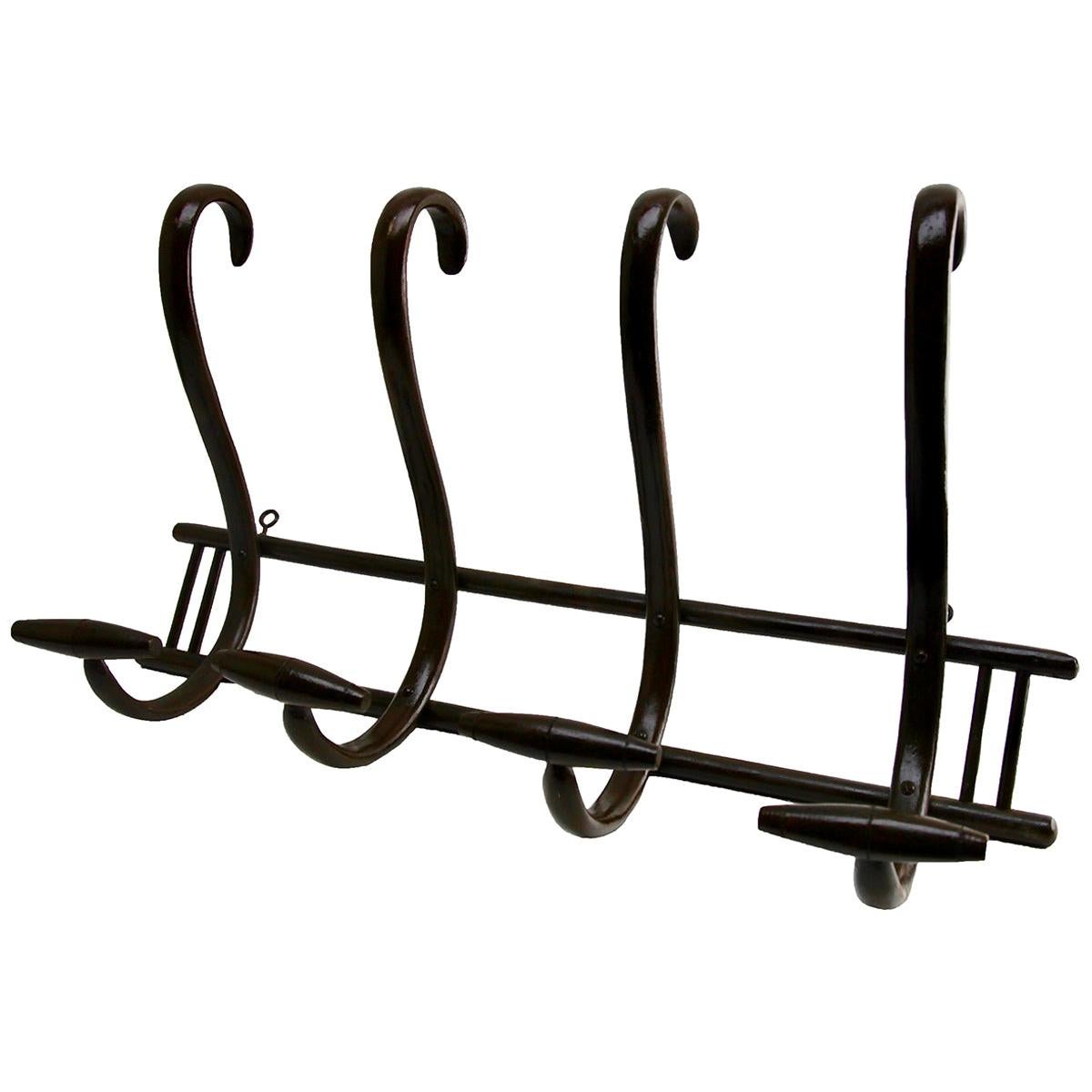 Art Nouveau Bentwood Wall Coat Rack Thonet, Vienna, 1879-1887