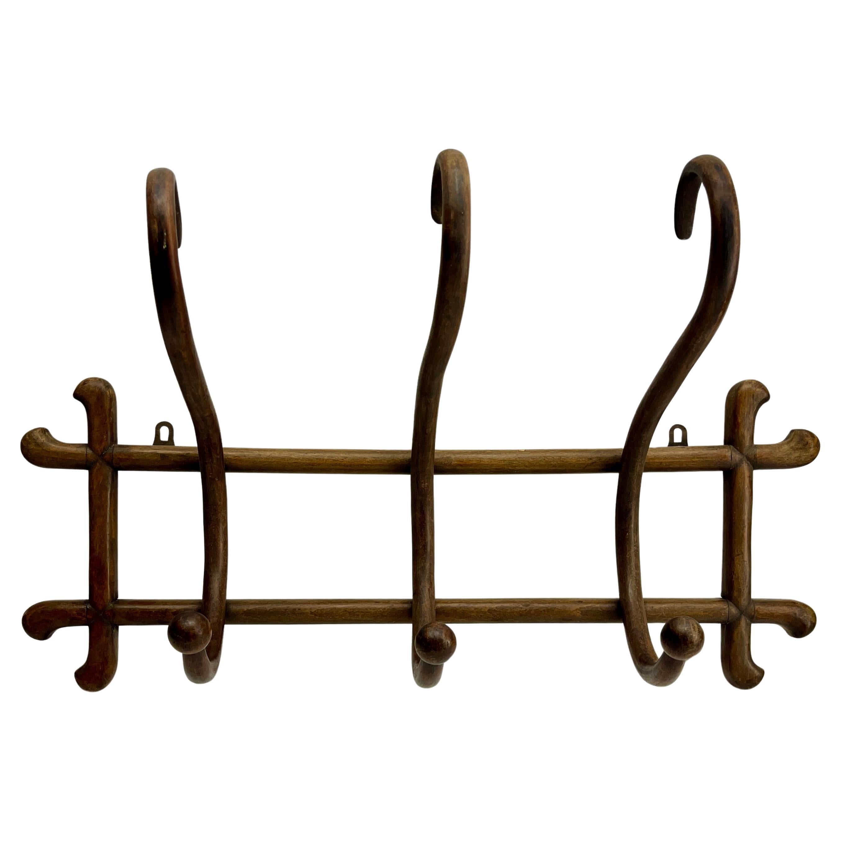 Art Nouveau Bentwood Wall Coat Rack Thonet Vienna, 1879-1887