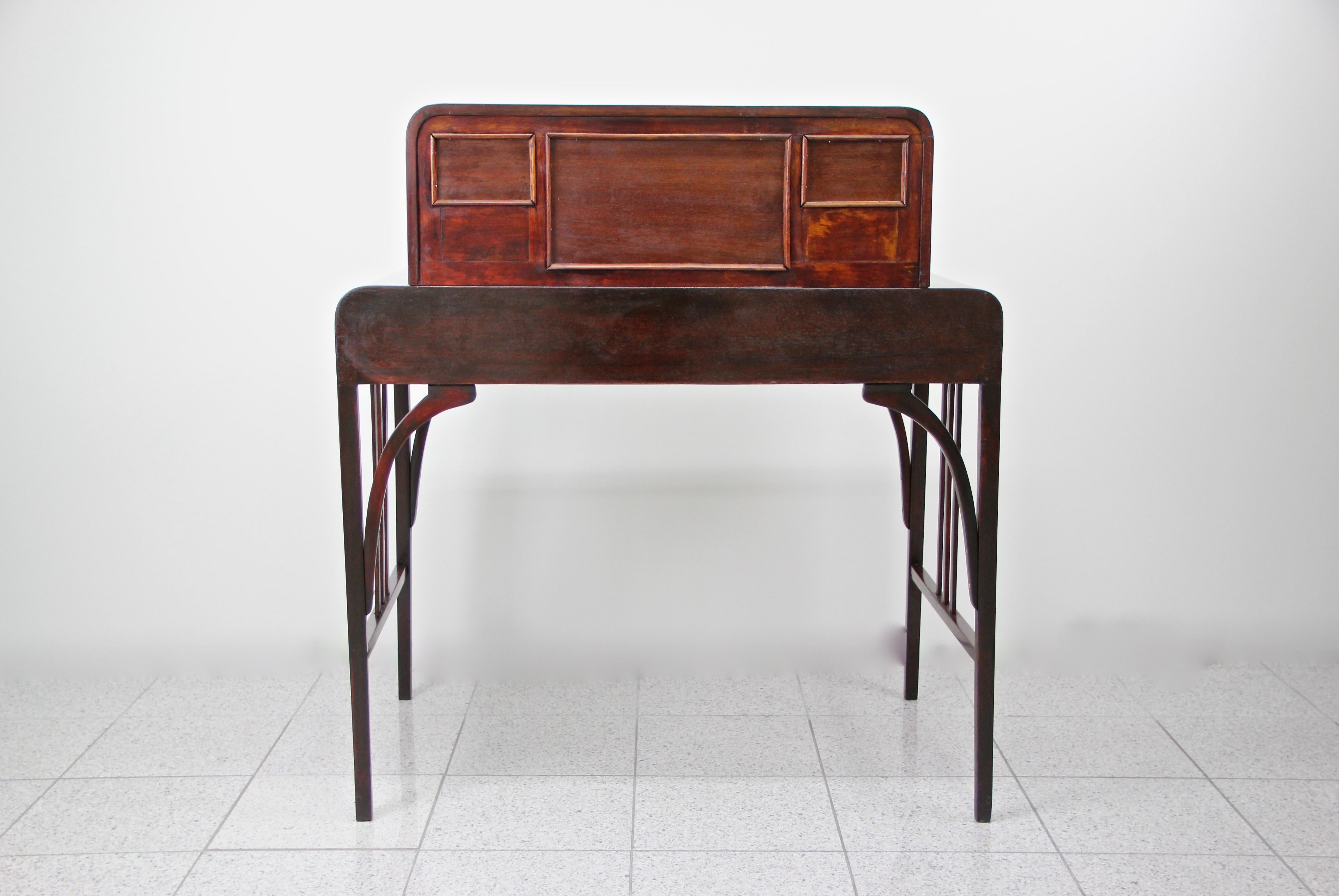 Art Nouveau Bentwood Writing Table/ Desk Attributed to Thonet, Austria 12