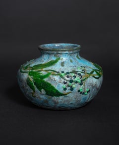 Art Nouveau Berries & Vines Vase by Henri-Leon Charles Robalbhen