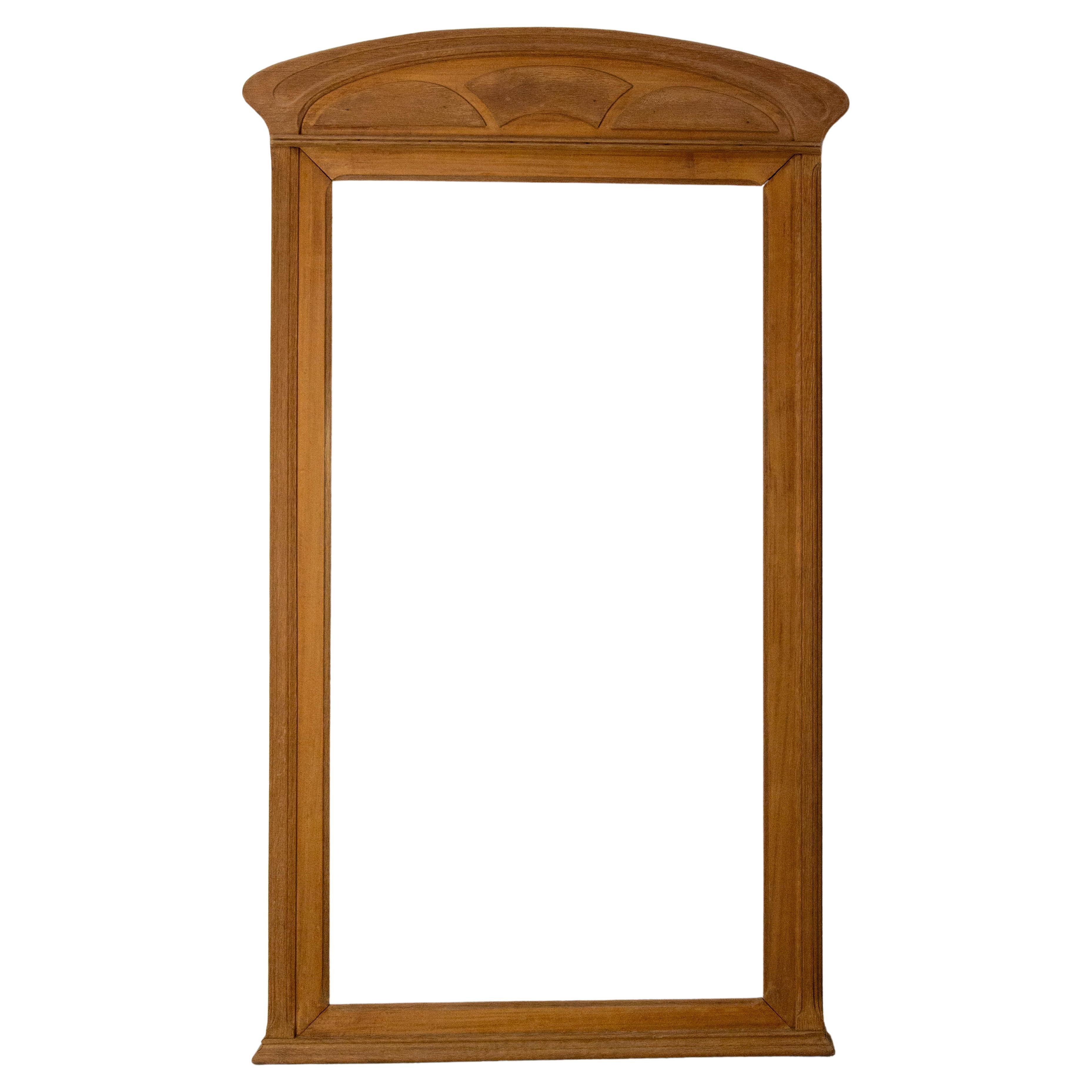 Large Art Nouveau frame for mantelpiece mirror or picture Teak, circa 1920 For Sale