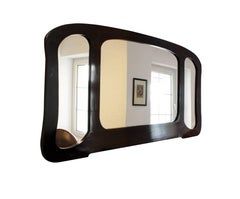 Ebonized Art Nouveau Three-Part Mirror, Pine, Elegant Design, Germany