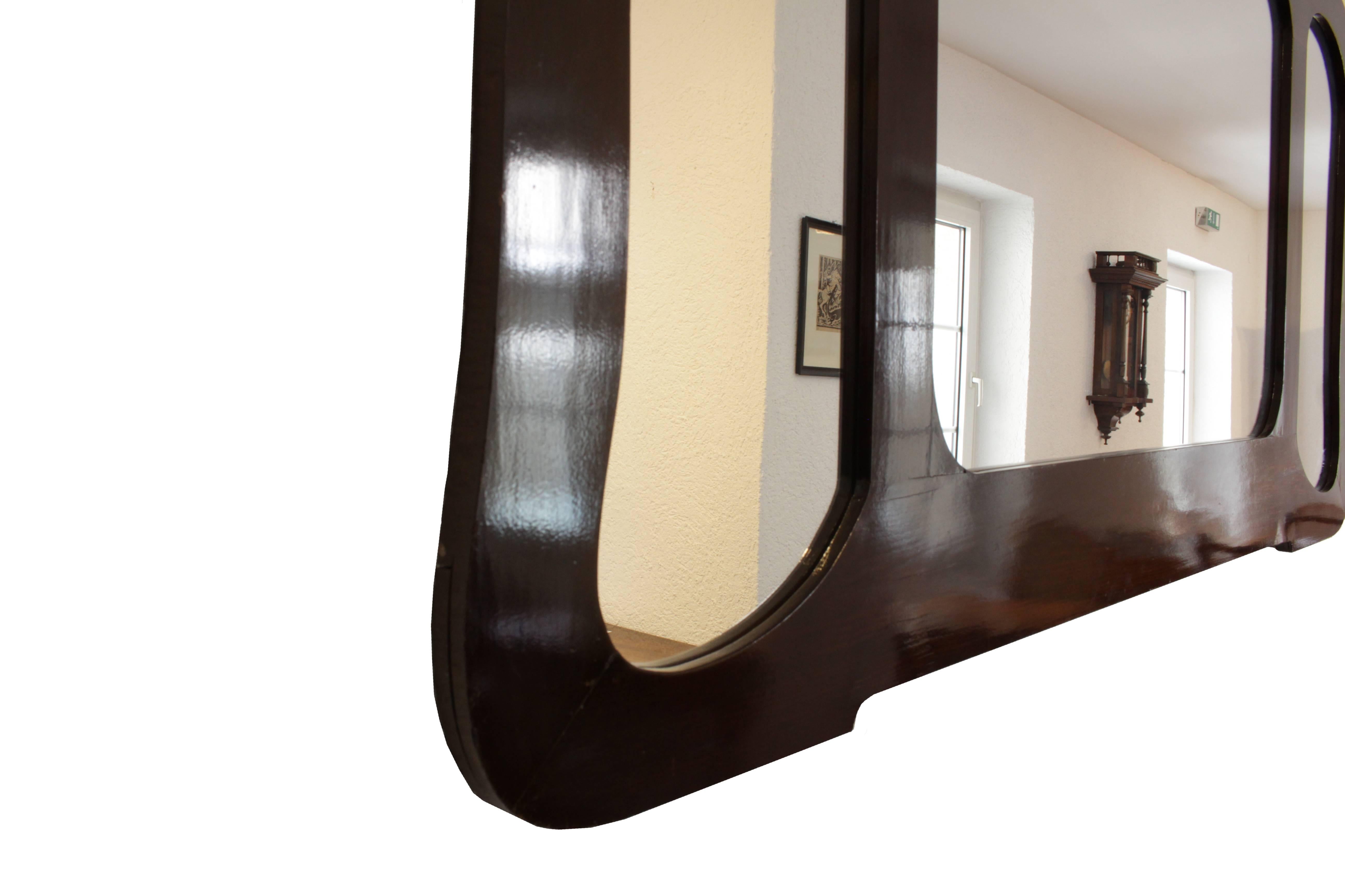 Art nouveau Miroir noir Art Nouveau en trois parties en vente