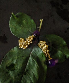 Modern Style Blossom Cocktail Earrings in 18K Yellow Gold with Diamonds