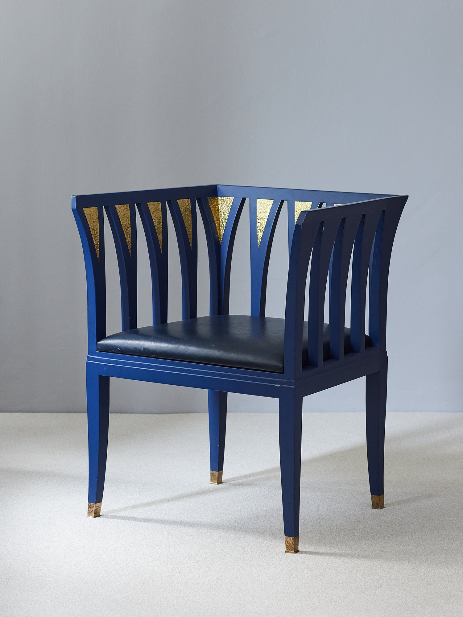 Art Nouveau Blue' Armchair by Eliel Saarinen 1980s For Sale