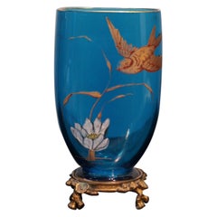 Art Nouveau Blue Glass Vase