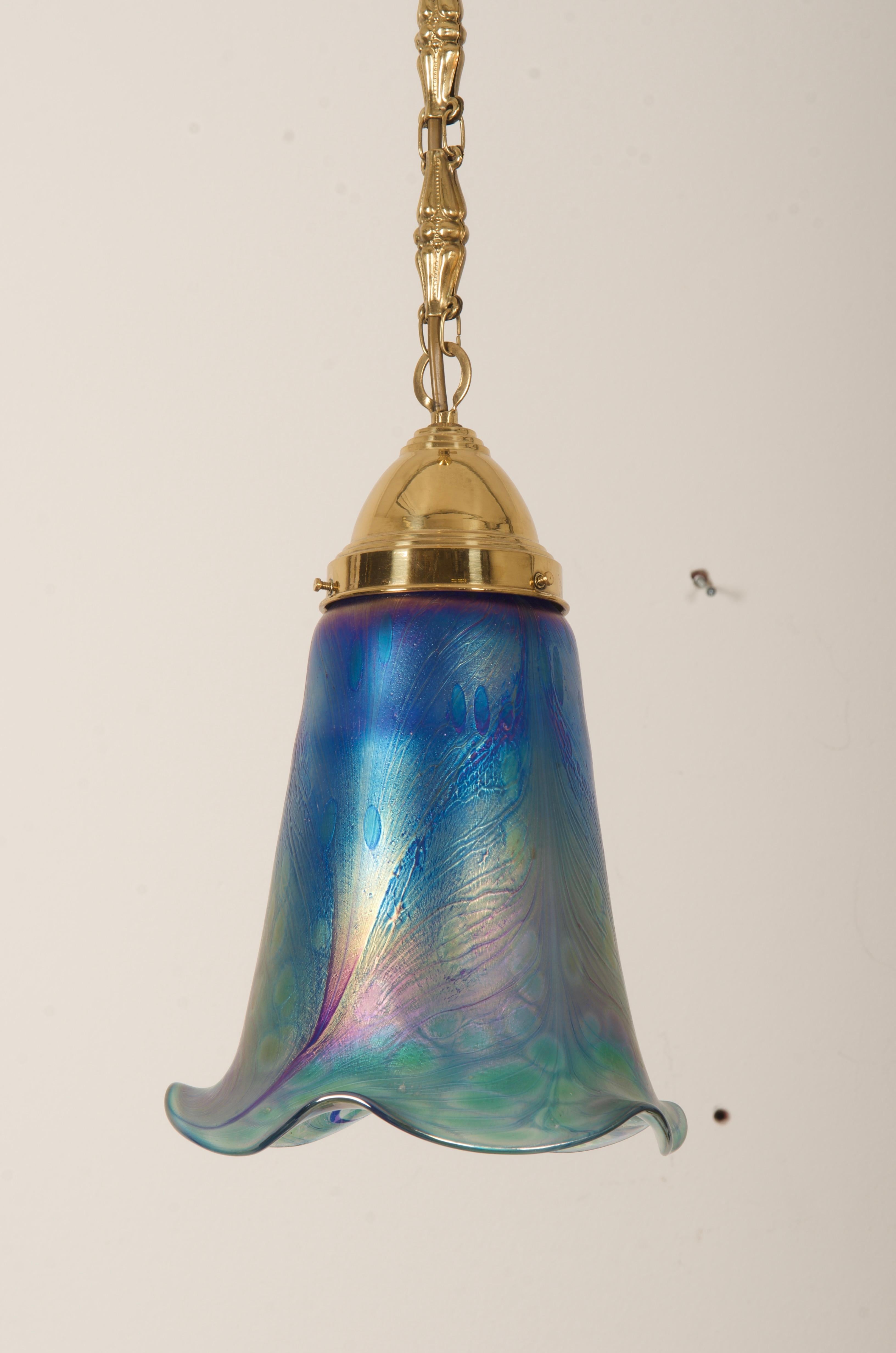 Art Nouveau Blue Pendant Lamp 1