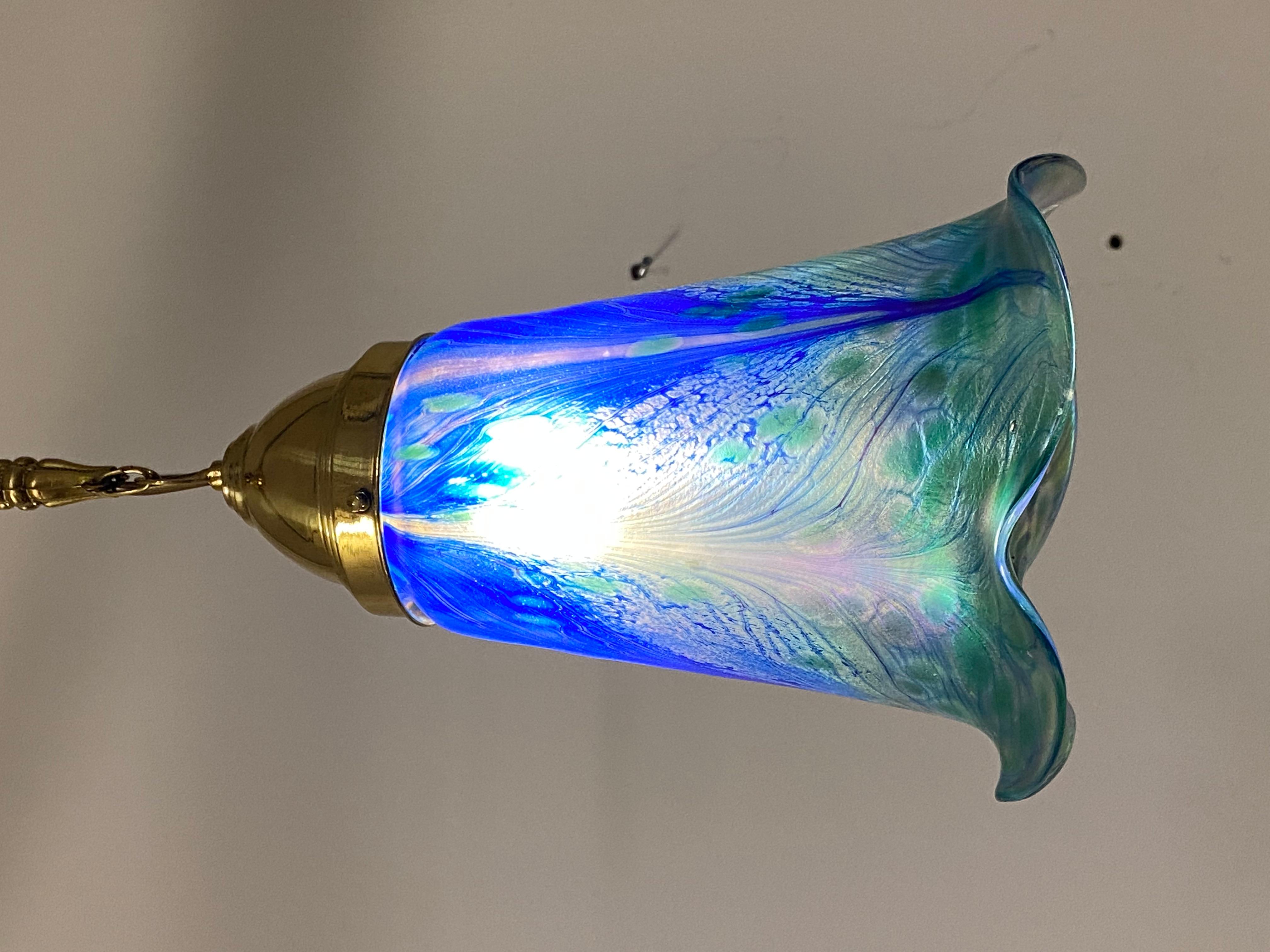 Art Nouveau Blue Pendant Lamp 2