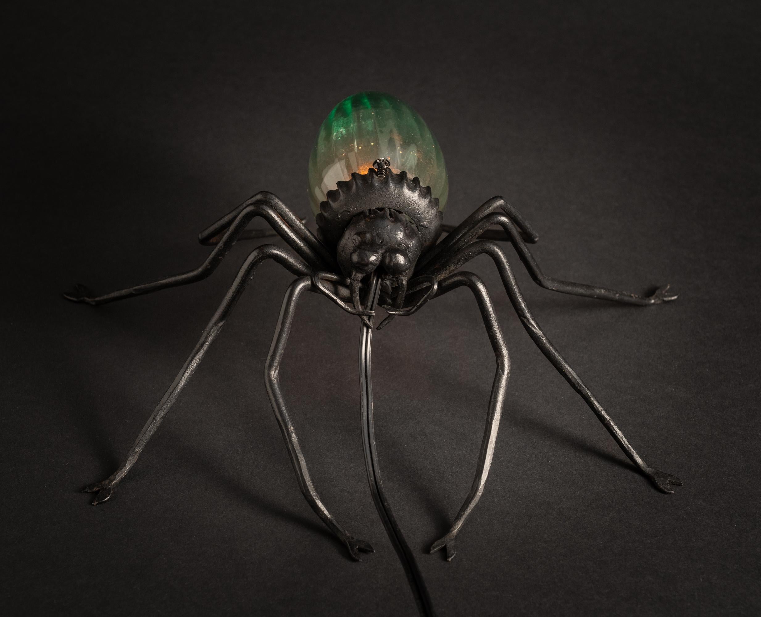 Art Nouveau Blue Spider Lamp by Unknown European Artist For Sale 5