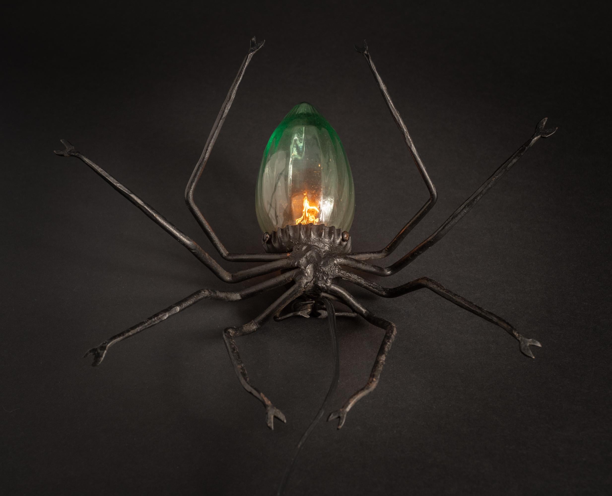 Art Nouveau Blue Spider Lamp by Unknown European Artist For Sale 10