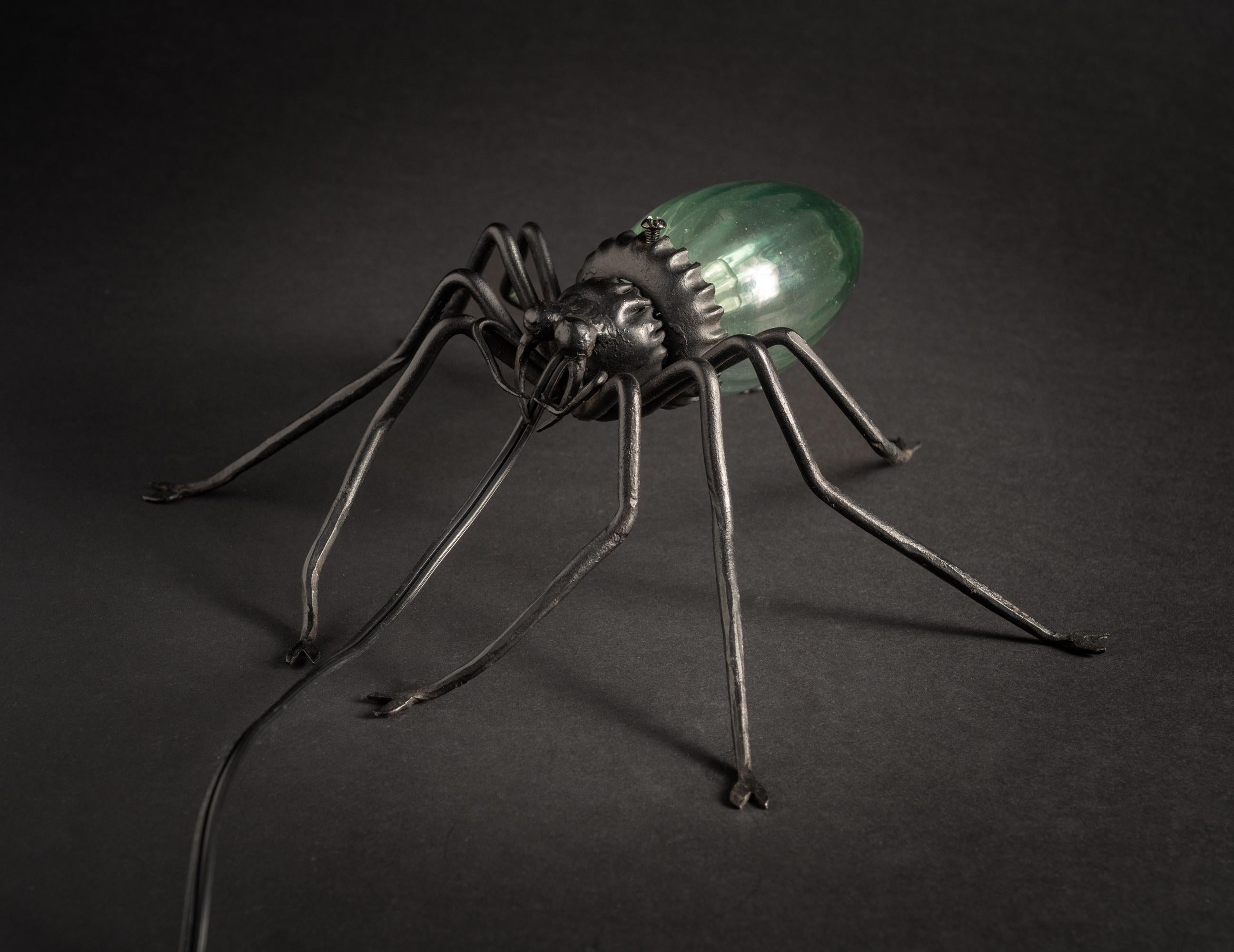 Early 20th Century Art Nouveau Blue Spider Lamp by Unknown European Artist For Sale