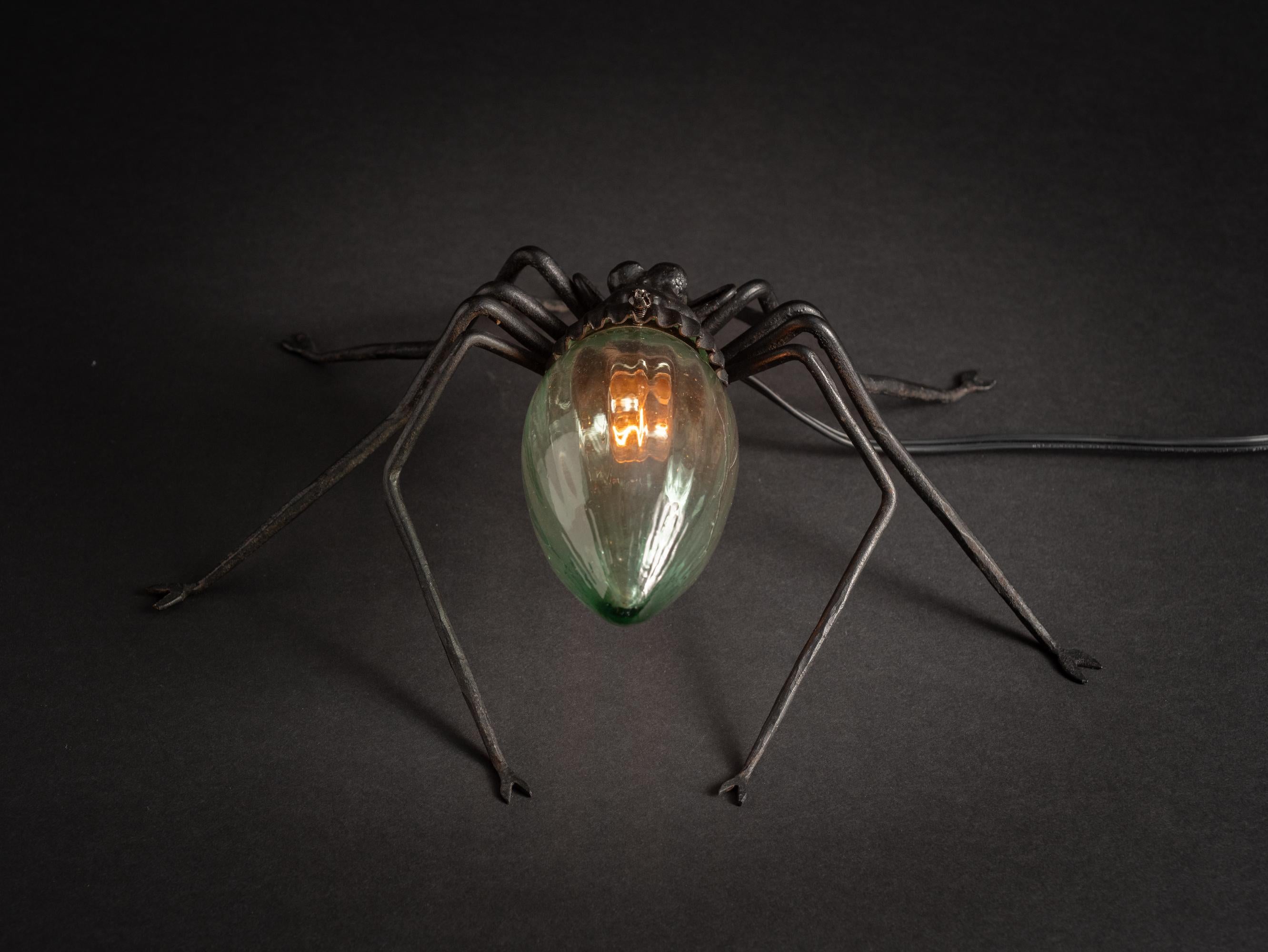 Art Nouveau Blue Spider Lamp by Unknown European Artist For Sale 2