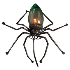 Lampe araignée bleue Art Nouveau par un artiste européen Unknown