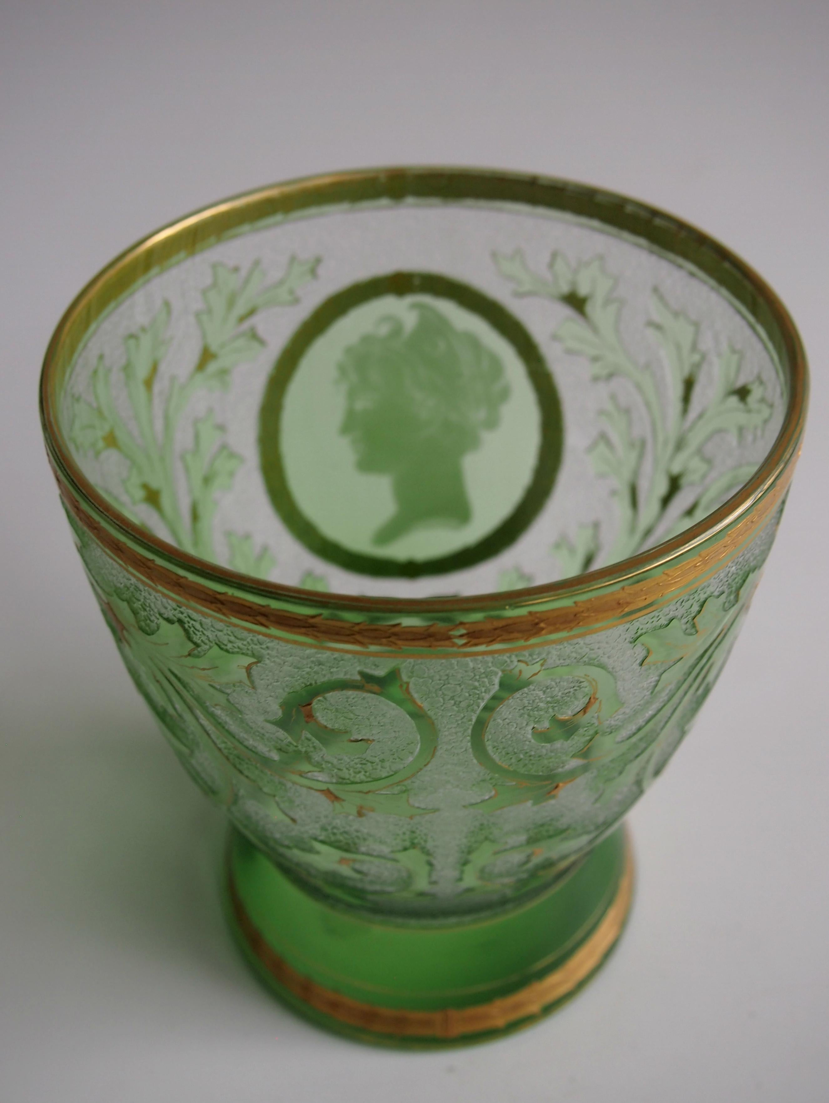 Late 19th Century Art Nouveau Bohemian 'Helmet' Cameo Glass Vase by Riedel For Sale