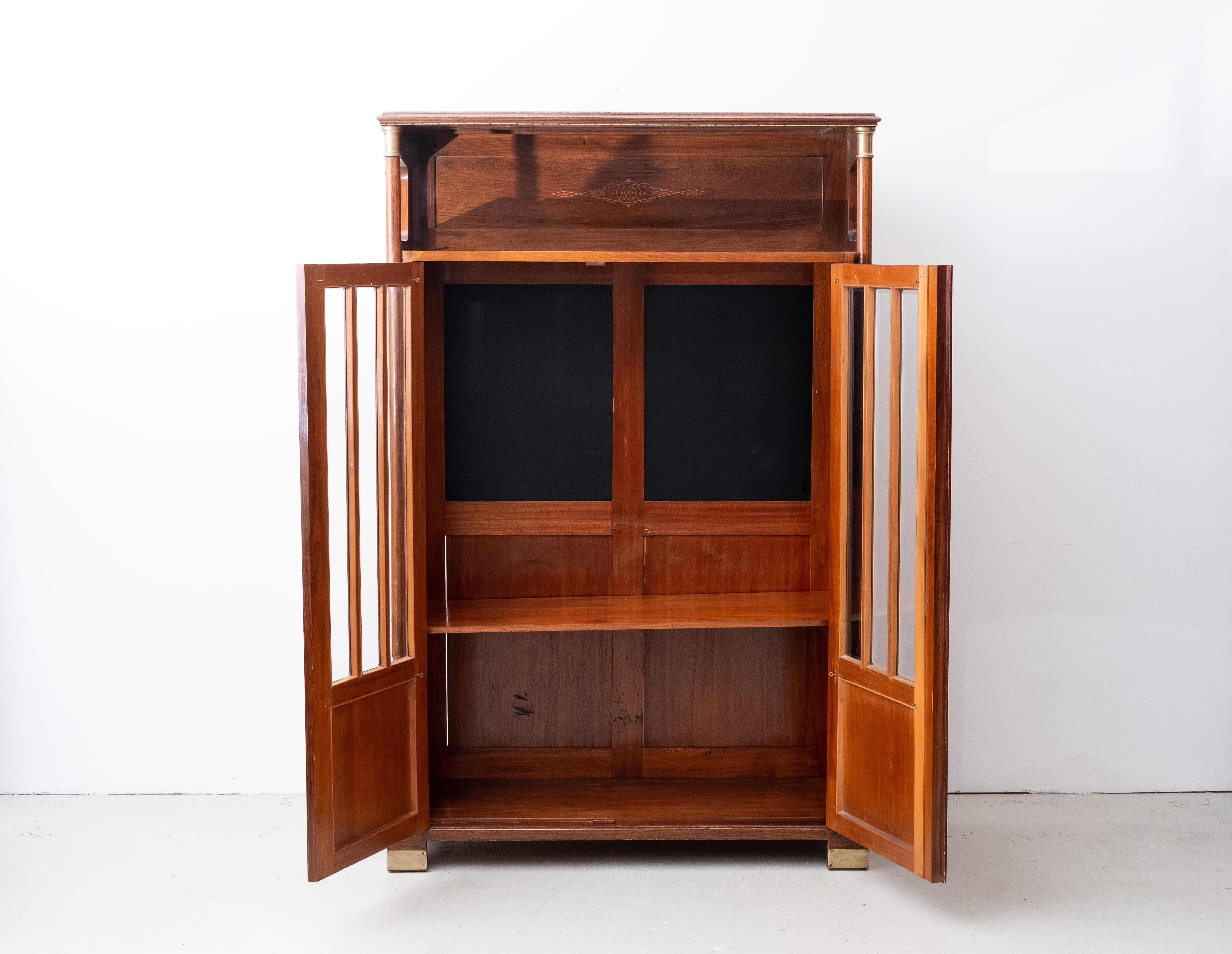 Art Nouveau Bookcase with Intarsia (circa 1905) For Sale 2