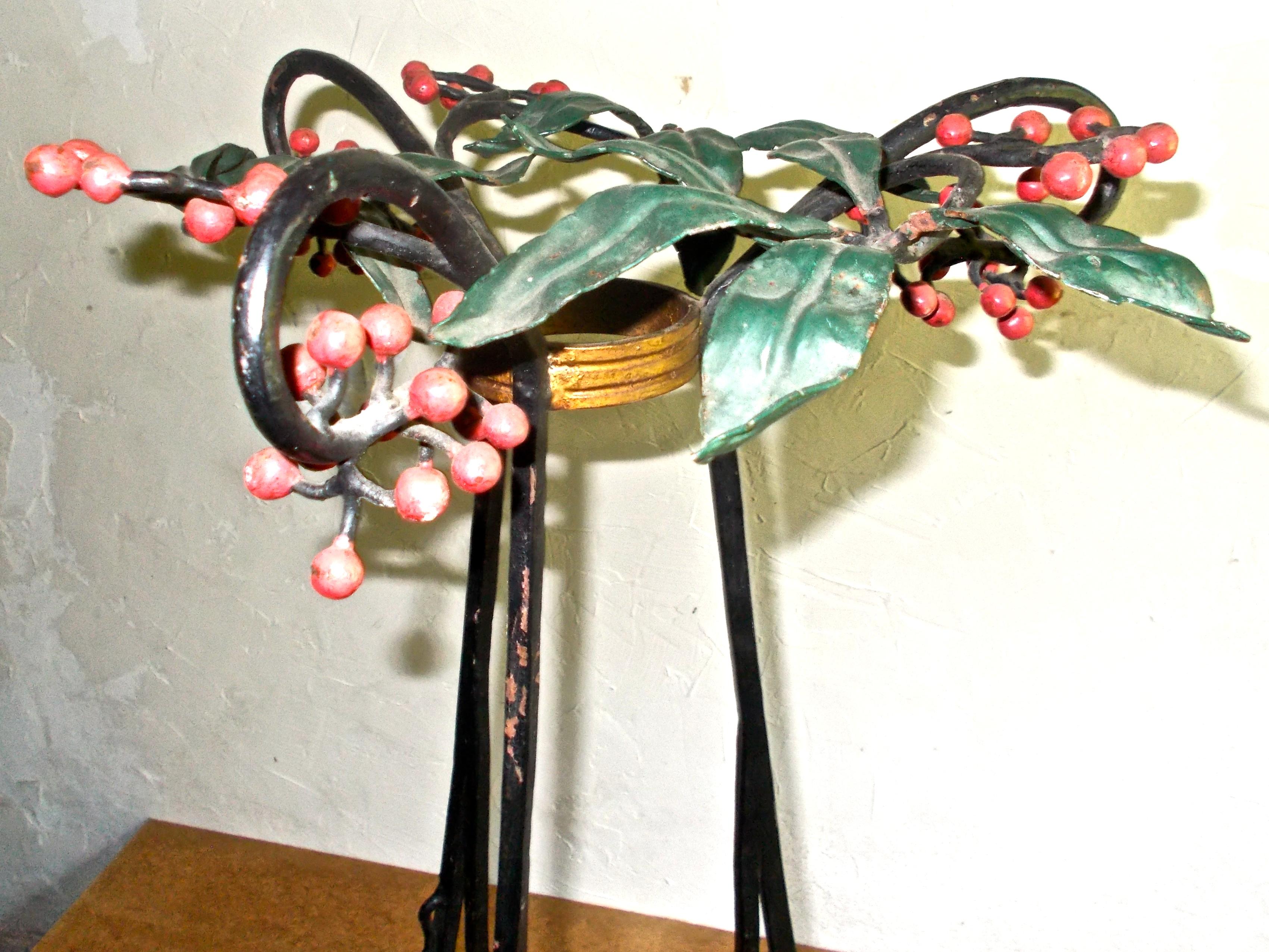 Art Nouveau Botanical Fantasy Pedestal Planter In Good Condition In Sharon, CT