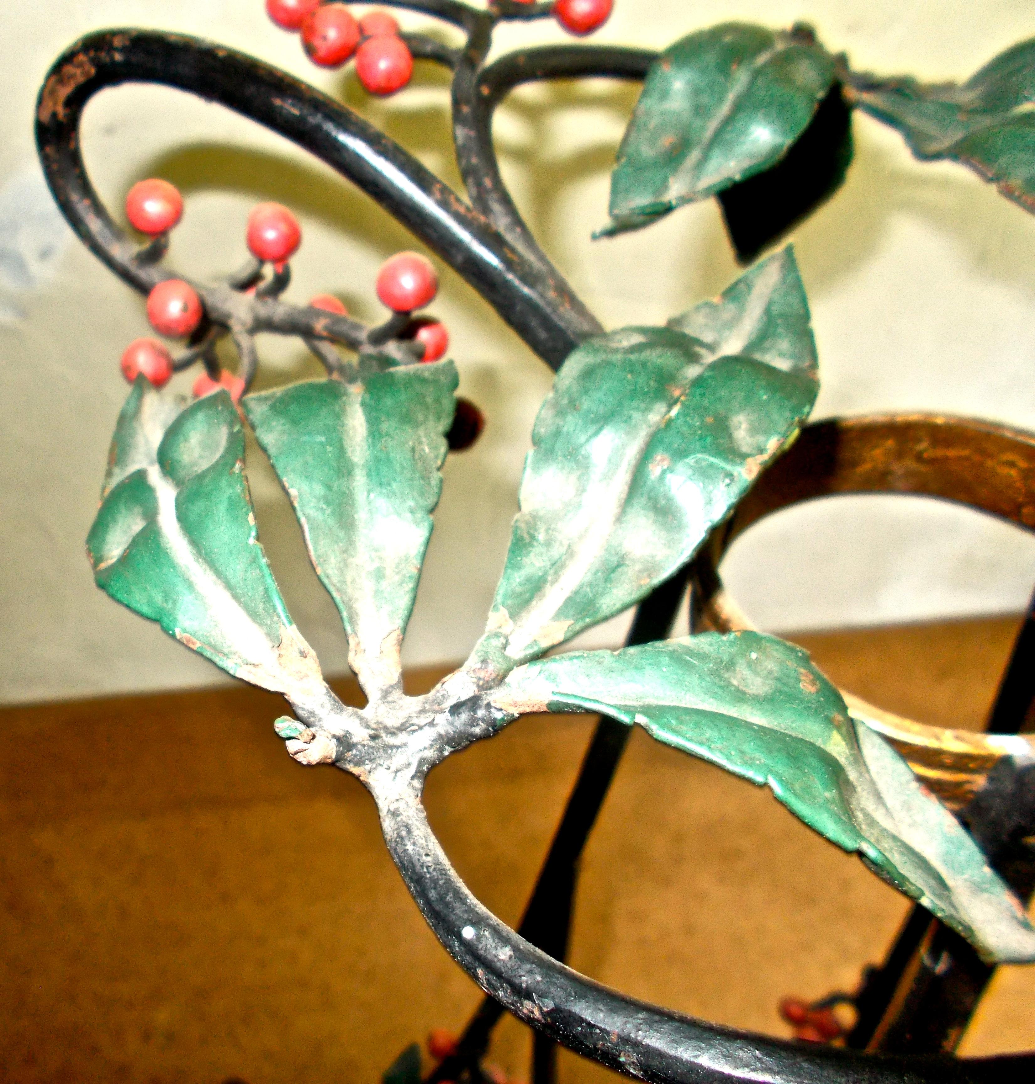 Wrought Iron Art Nouveau Botanical Fantasy Pedestal Planter