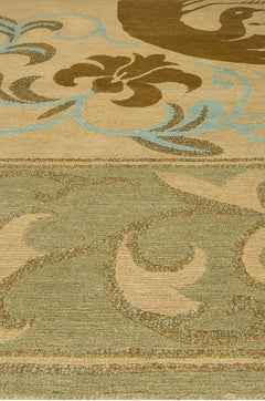 Art Nouveau Botanical Rug "Orchid Scroll" by Doris Leslie Blau