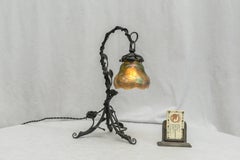 Art Nouveau Boudoir Lamp with Cameo Glass Shade