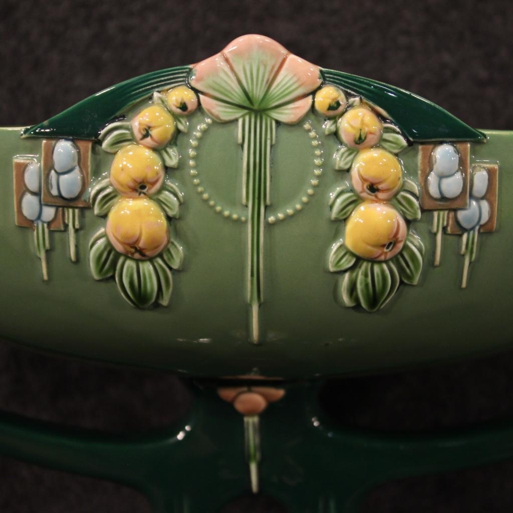 Austrian Art Nouveau Bowl in Glazed Majolica from Eichwald, 20th Century For Sale