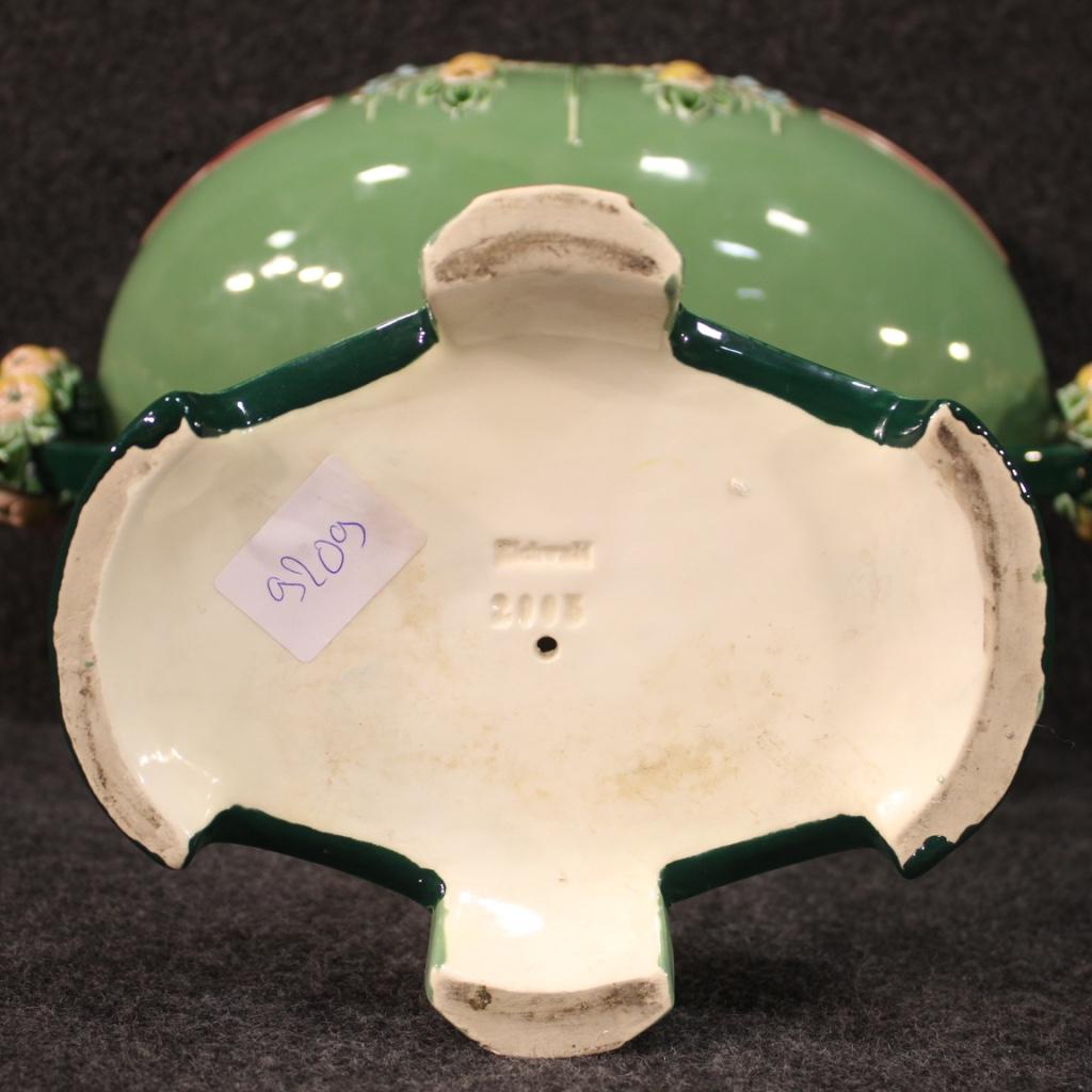 Art Nouveau Bowl in Glazed Majolica from Eichwald, 20th Century In Good Condition For Sale In London, GB