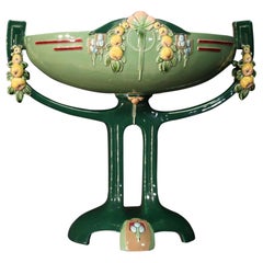 Art Nouveau Bowl in Glazed Majolica from Eichwald, 20th Century