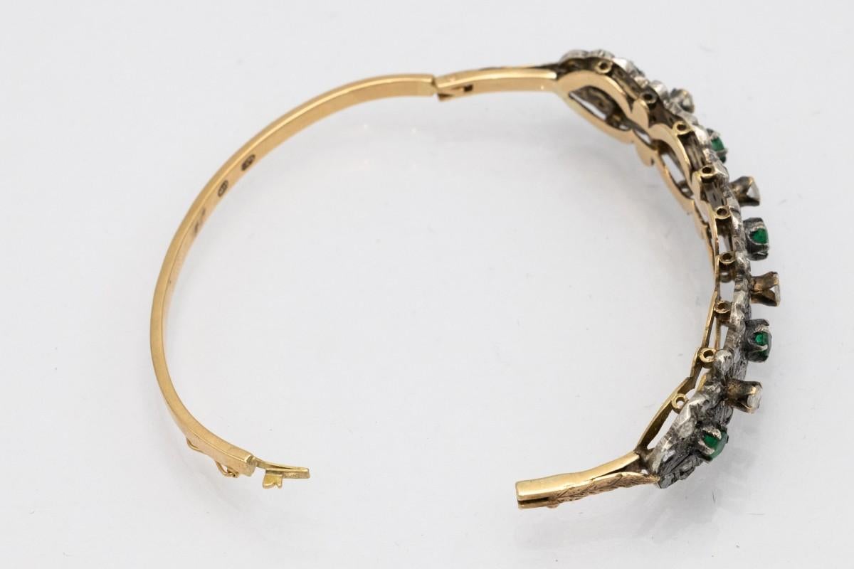 Bracelet Art nouveau avec diamants et émeraudes, Russie, fin du XIXe siècle. en vente 2
