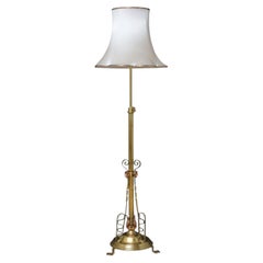 Lámpara de pie de estilo Art Nouveau, de latón y cobre, con altura ajustable