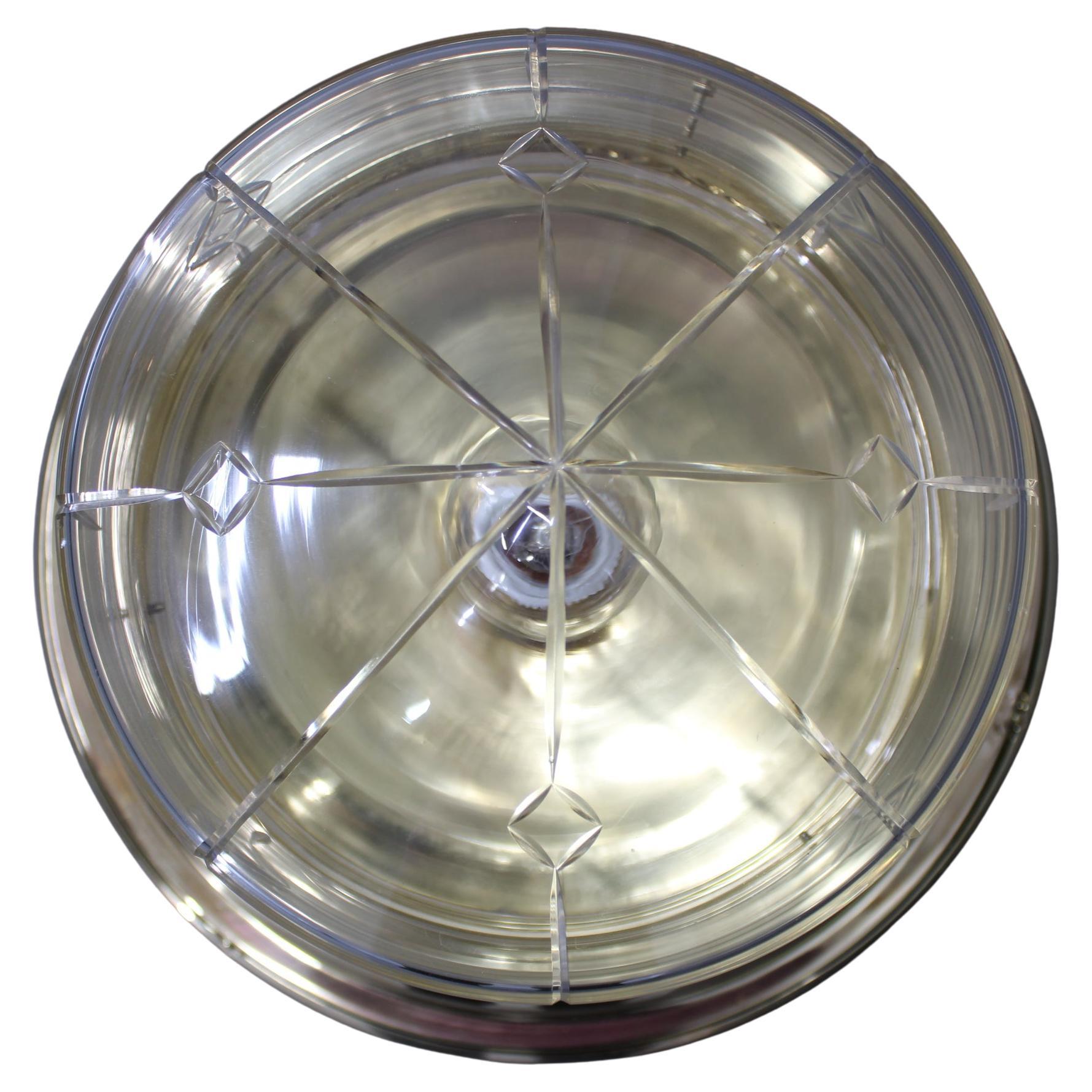 Plafoniera Art Nouveau in ottone e vetro, Cecoslovacchia, anni 
30 in vendita