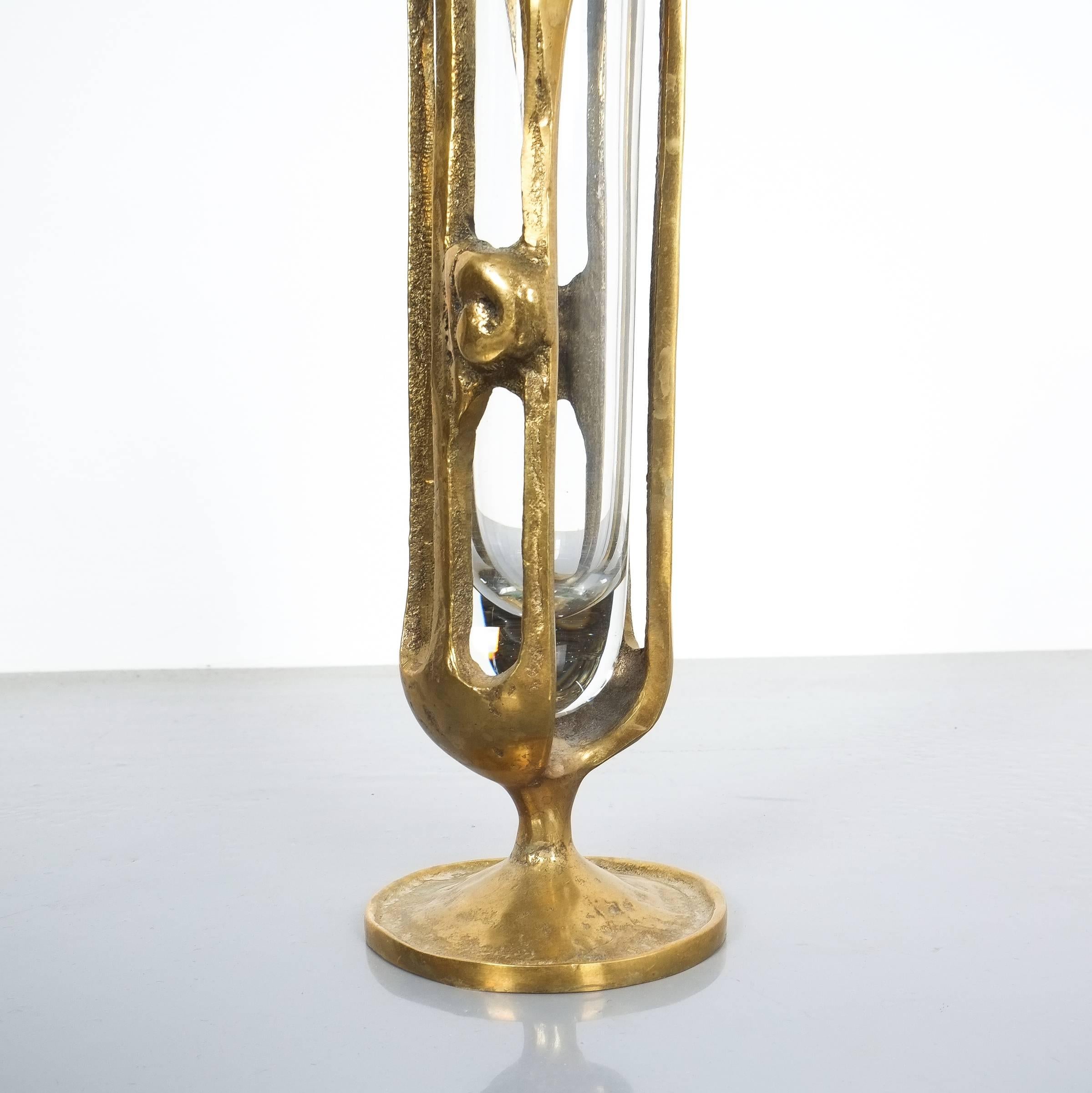 art nouveau brass vase