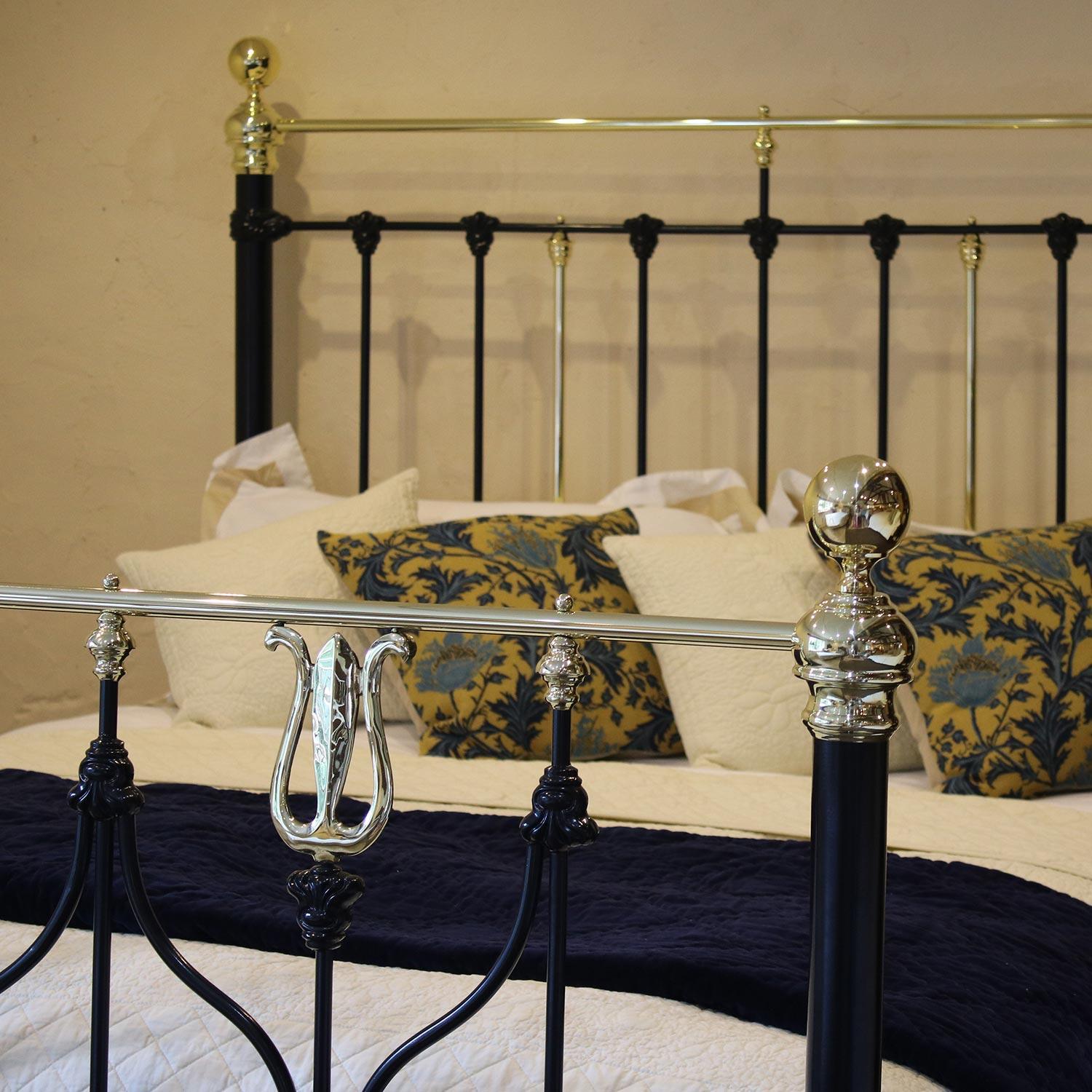 Victorian Art Nouveau Brass and Iron Bed MK152